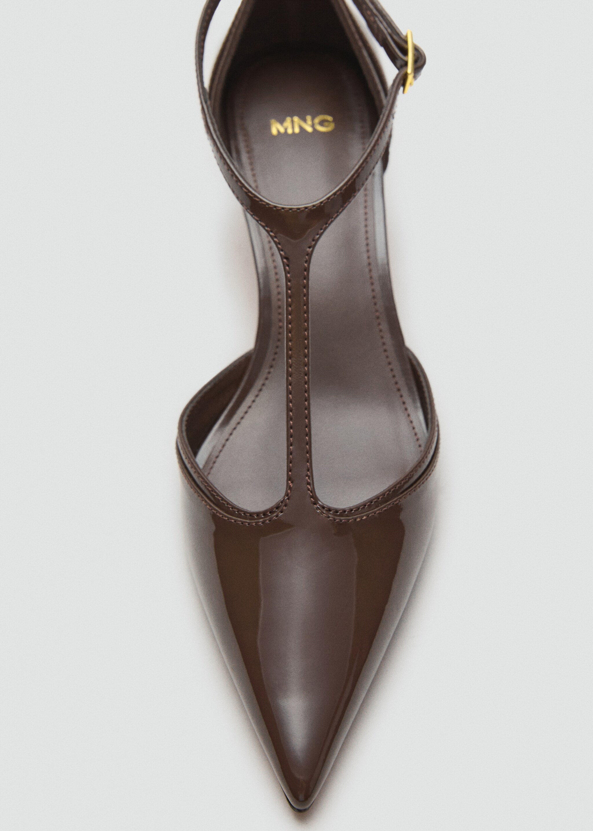 Kitten-heel patent leather shoes - Details of the article 2, Khaki. Ref: 17092920-00.