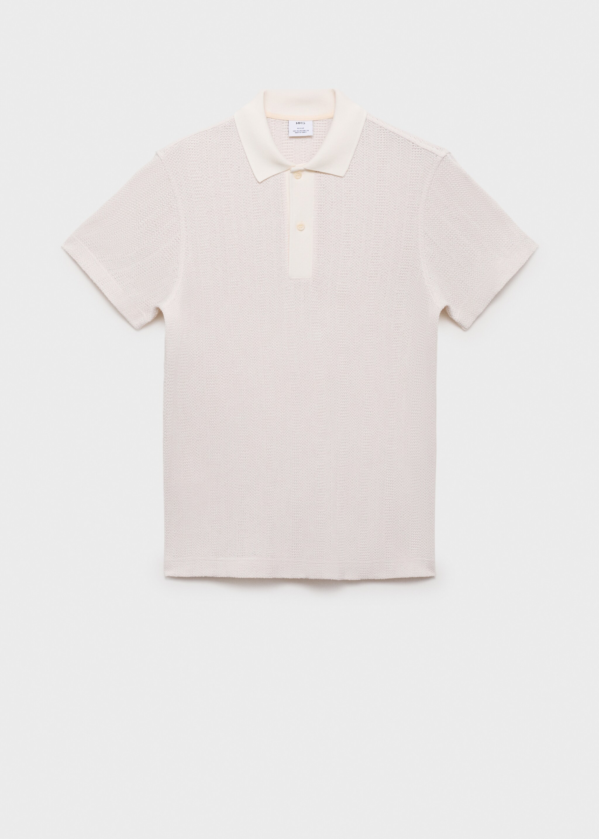 Openwork knitted cotton polo shirt - Article without model