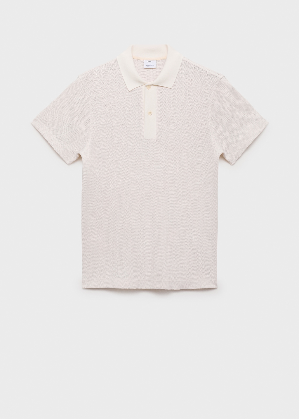 Knitted cotton polo shirt with lace pattern