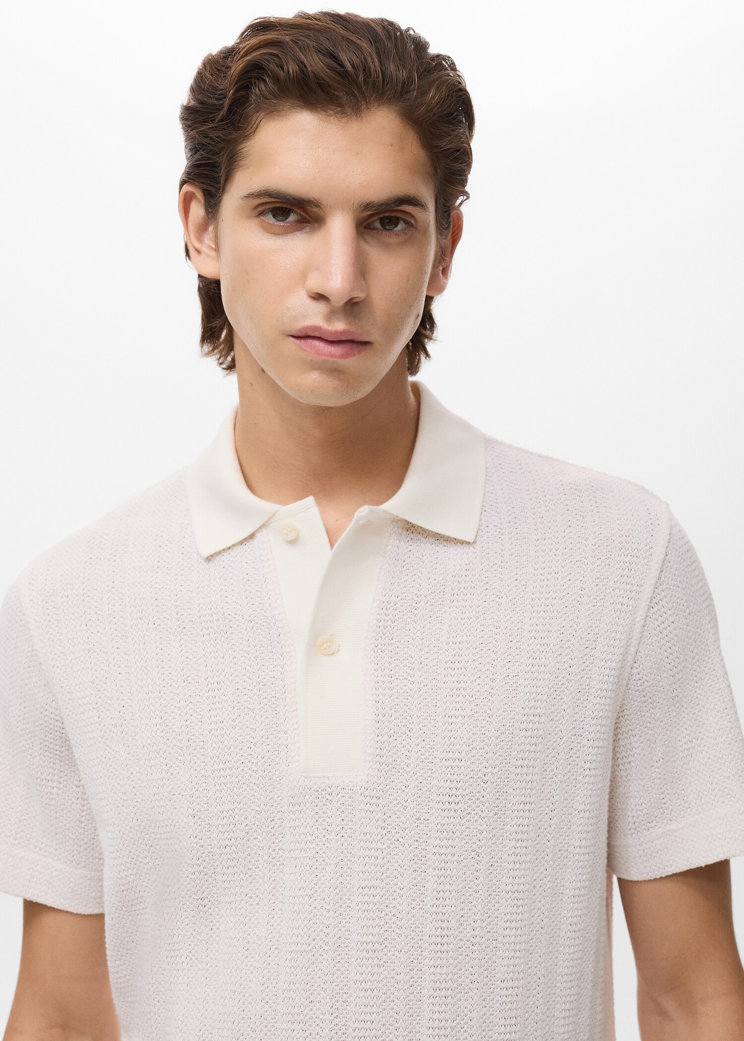 Polo maille ajourée coton - Détail de l'article 1