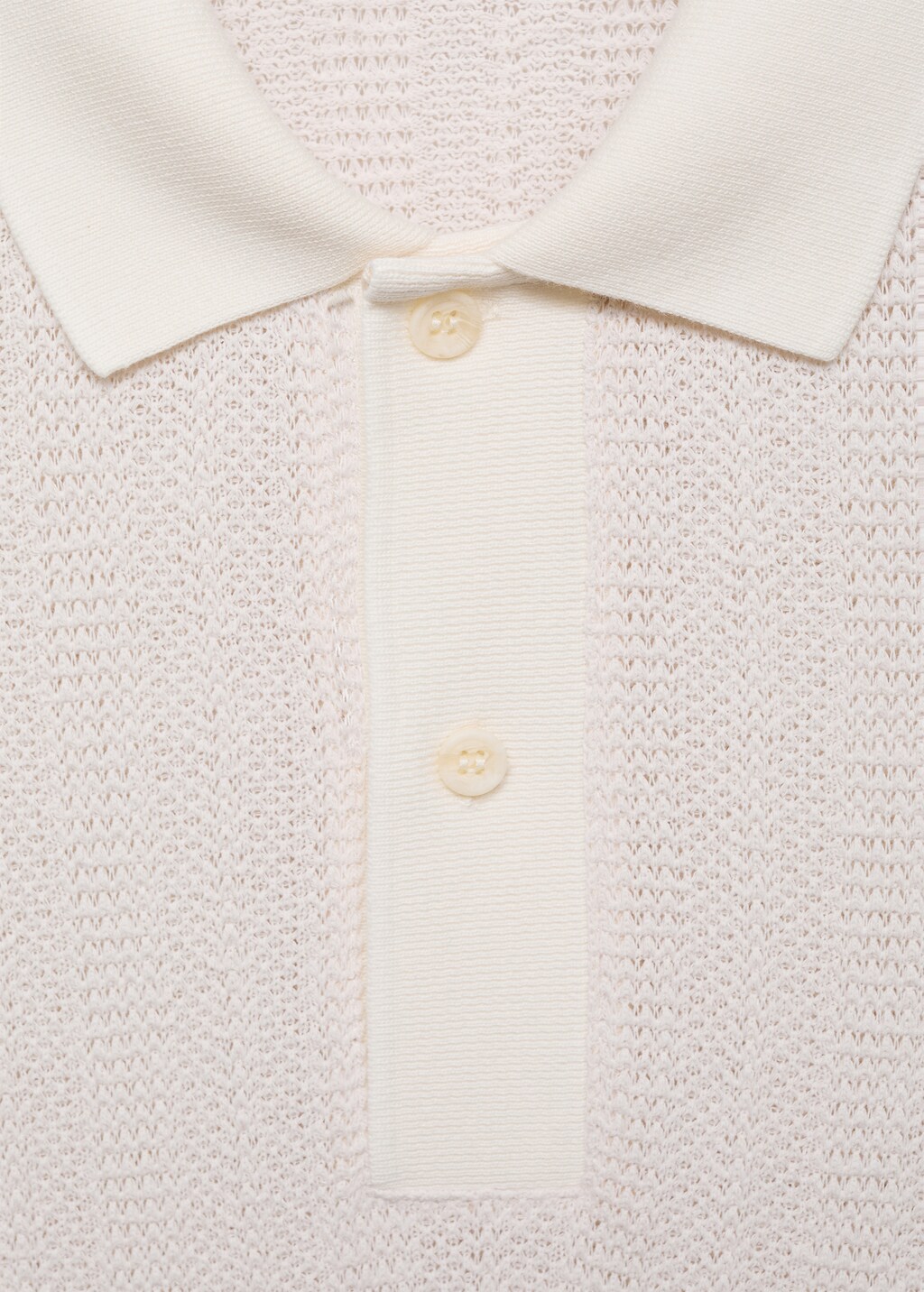 Knitted cotton polo shirt with lace pattern