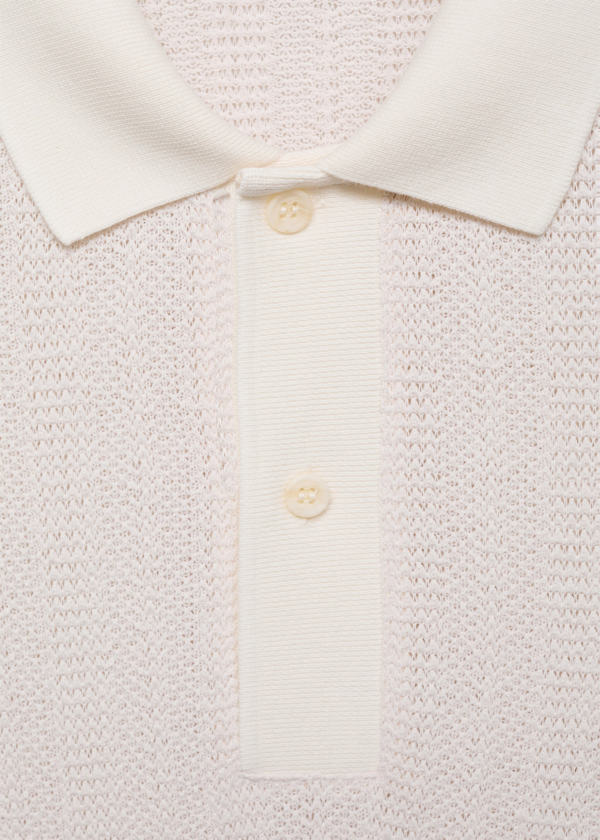 Openwork knitted cotton polo shirt - Details of the article 8