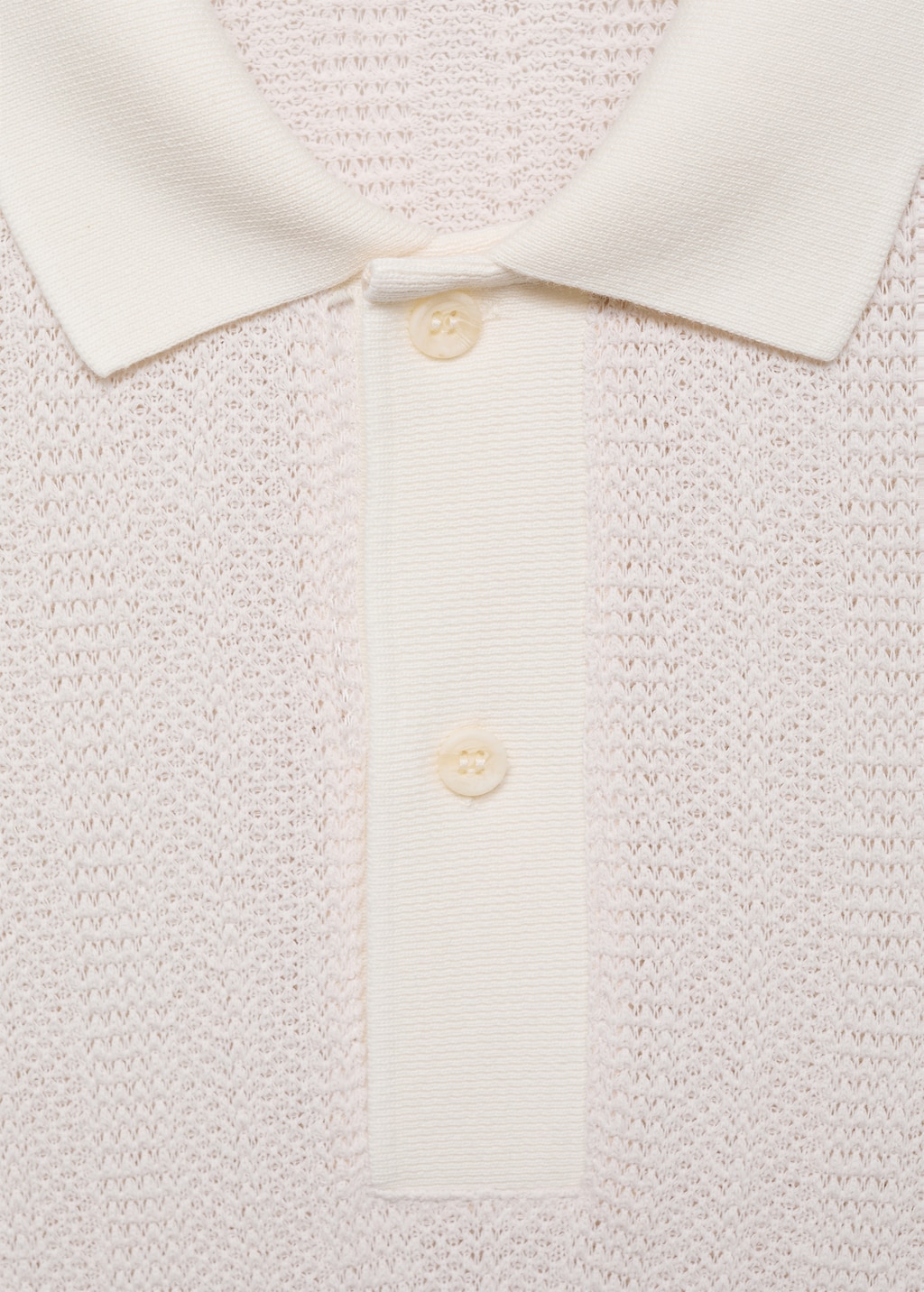 Knitted cotton polo shirt with lace pattern