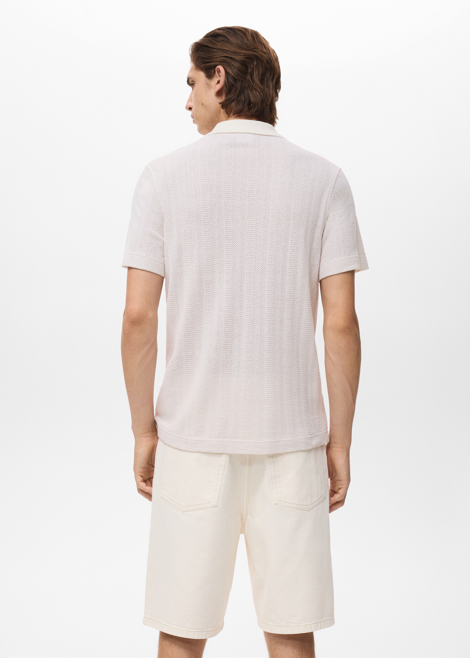 Polo maille ajourée coton - Verso de l’article