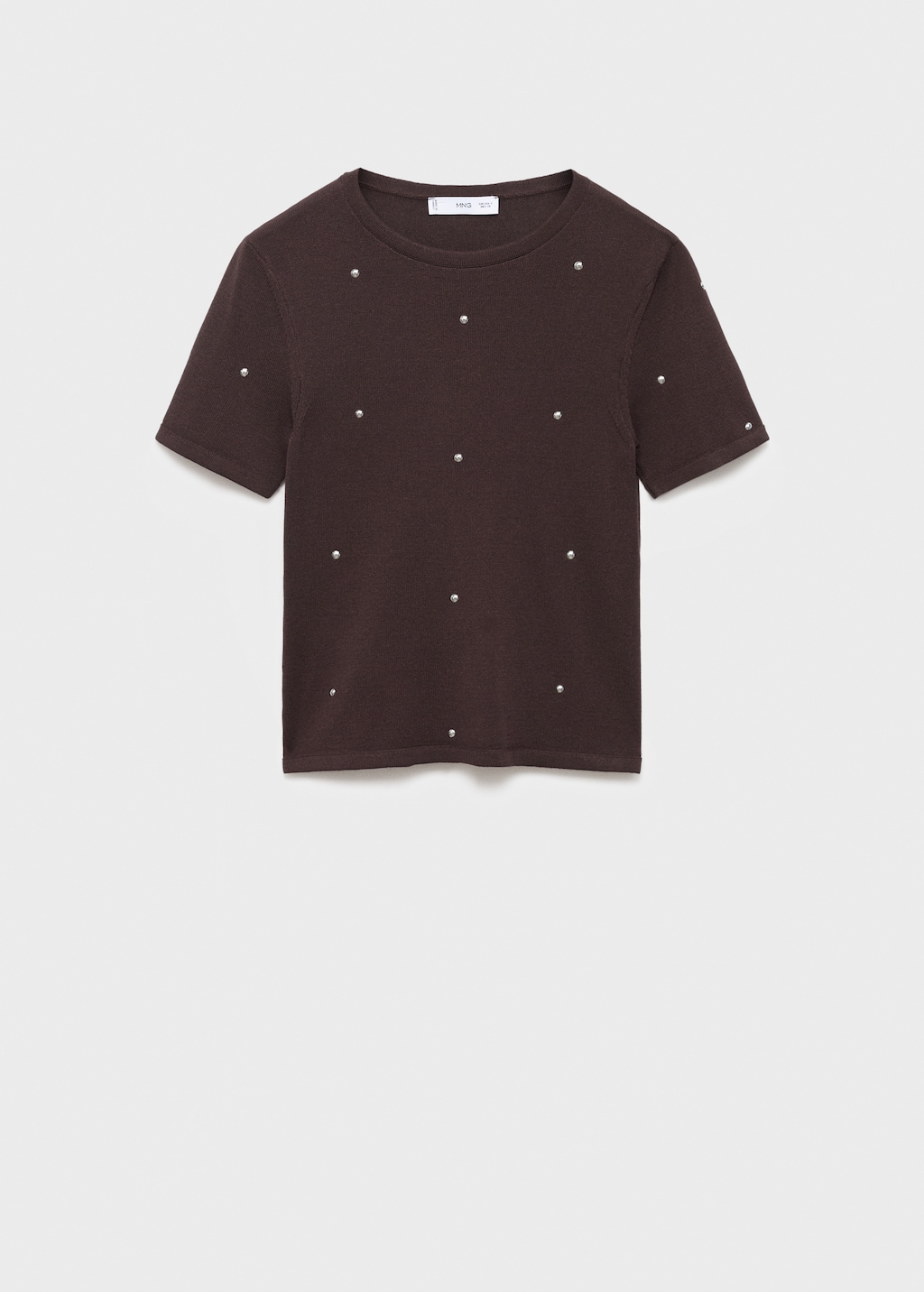 Knitted sweater with rhinestones