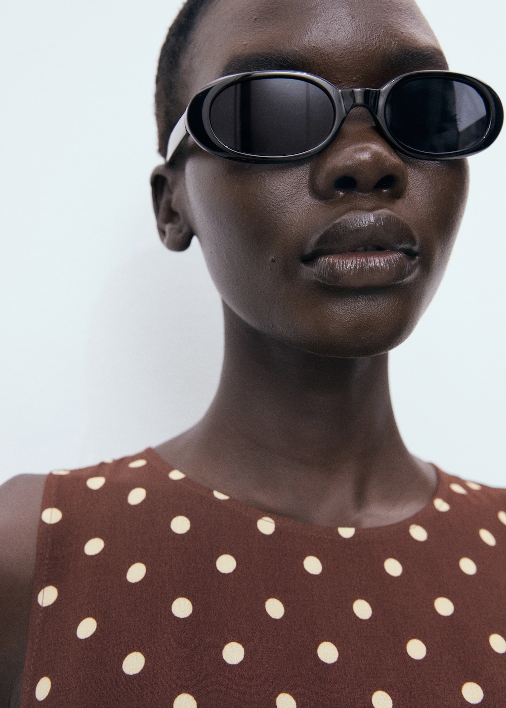 Polka-dot dress with bow - Women | MANGO Mozambique