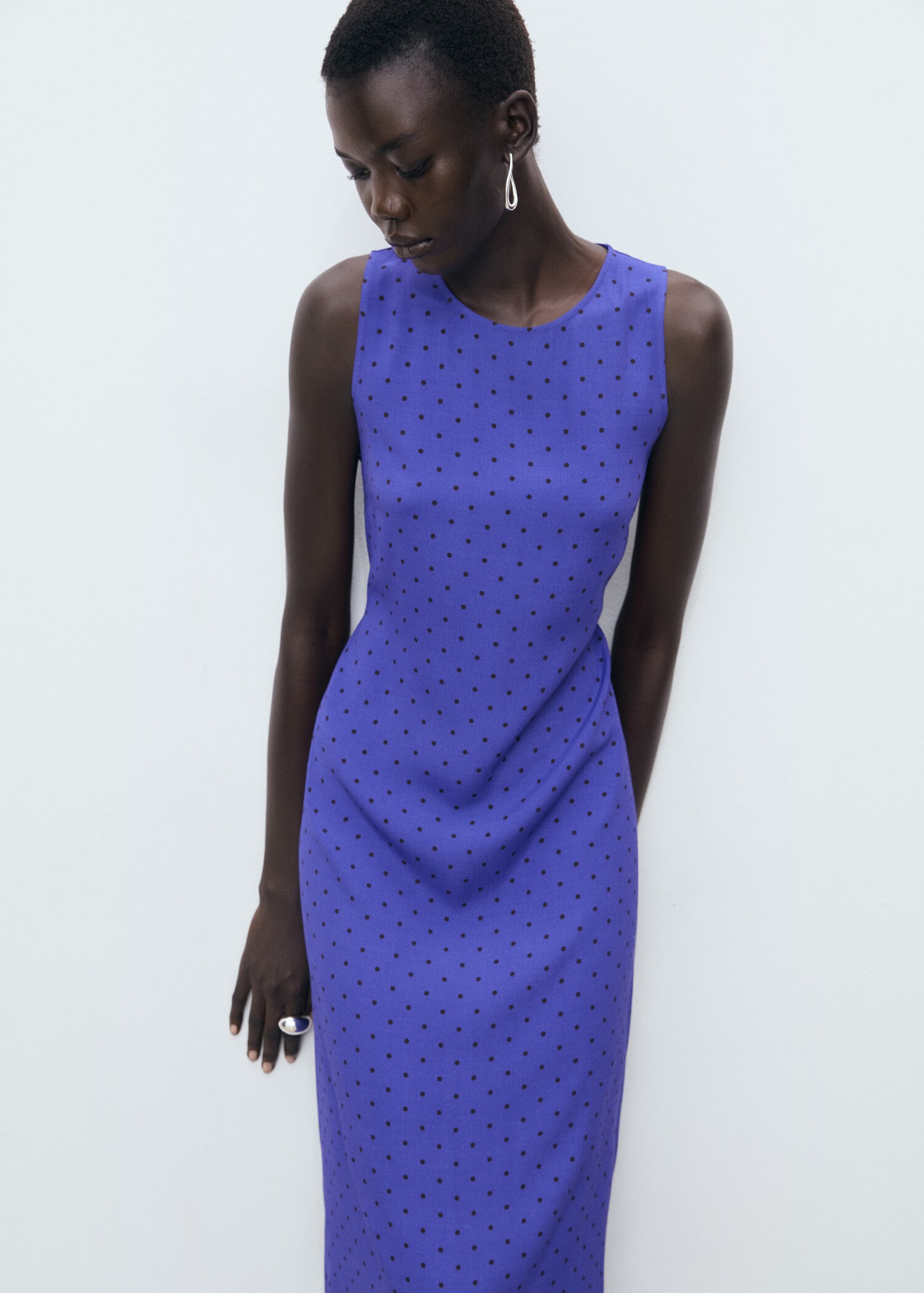 Polka dot midi dress - Medium plane