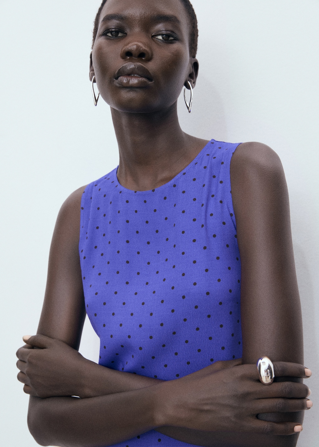 Polka-dot dress with bow