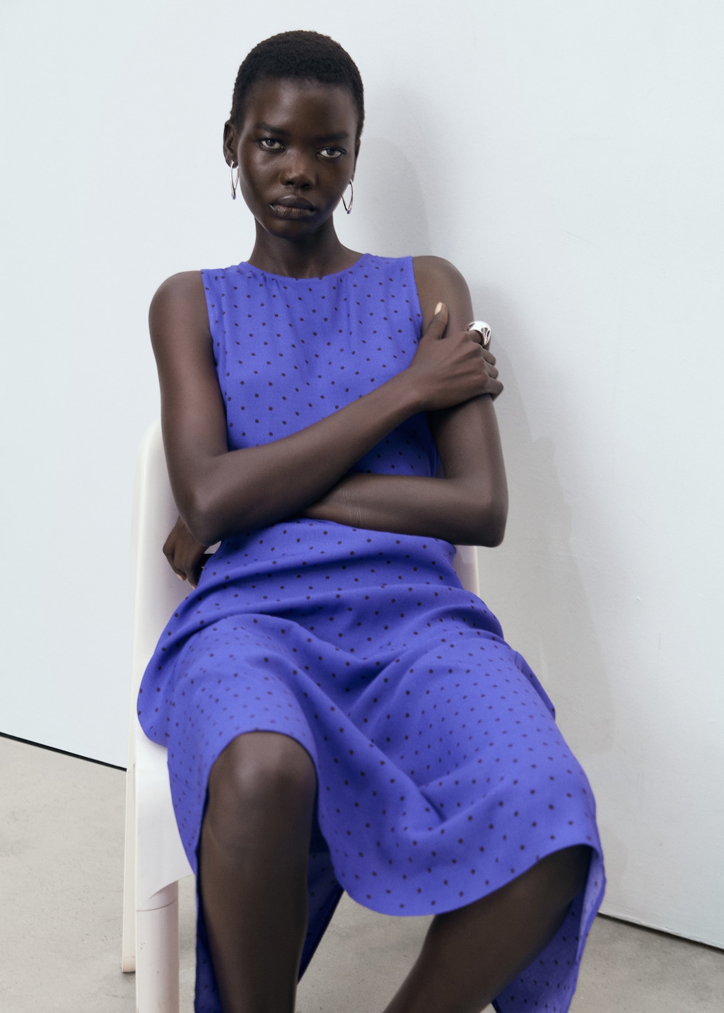 Polka-dot dress with bow