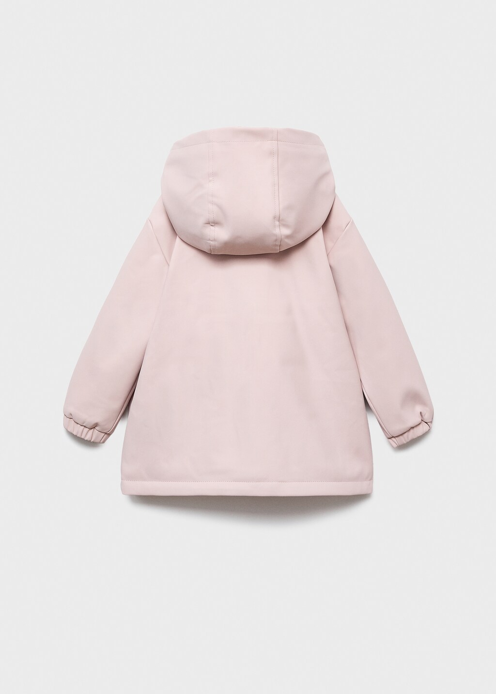 Rubberized coat with fur-effect lining