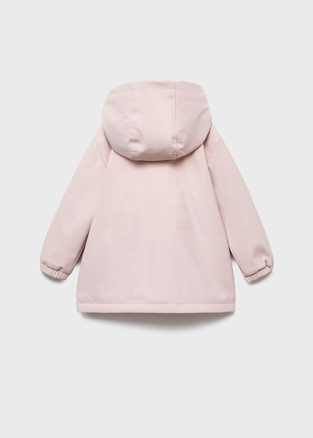 Rubberized coat with fur-effect lining