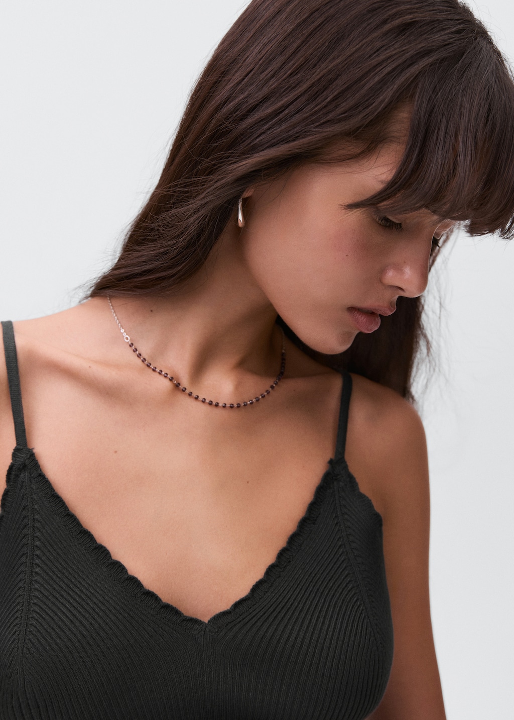 Knitted top with waves