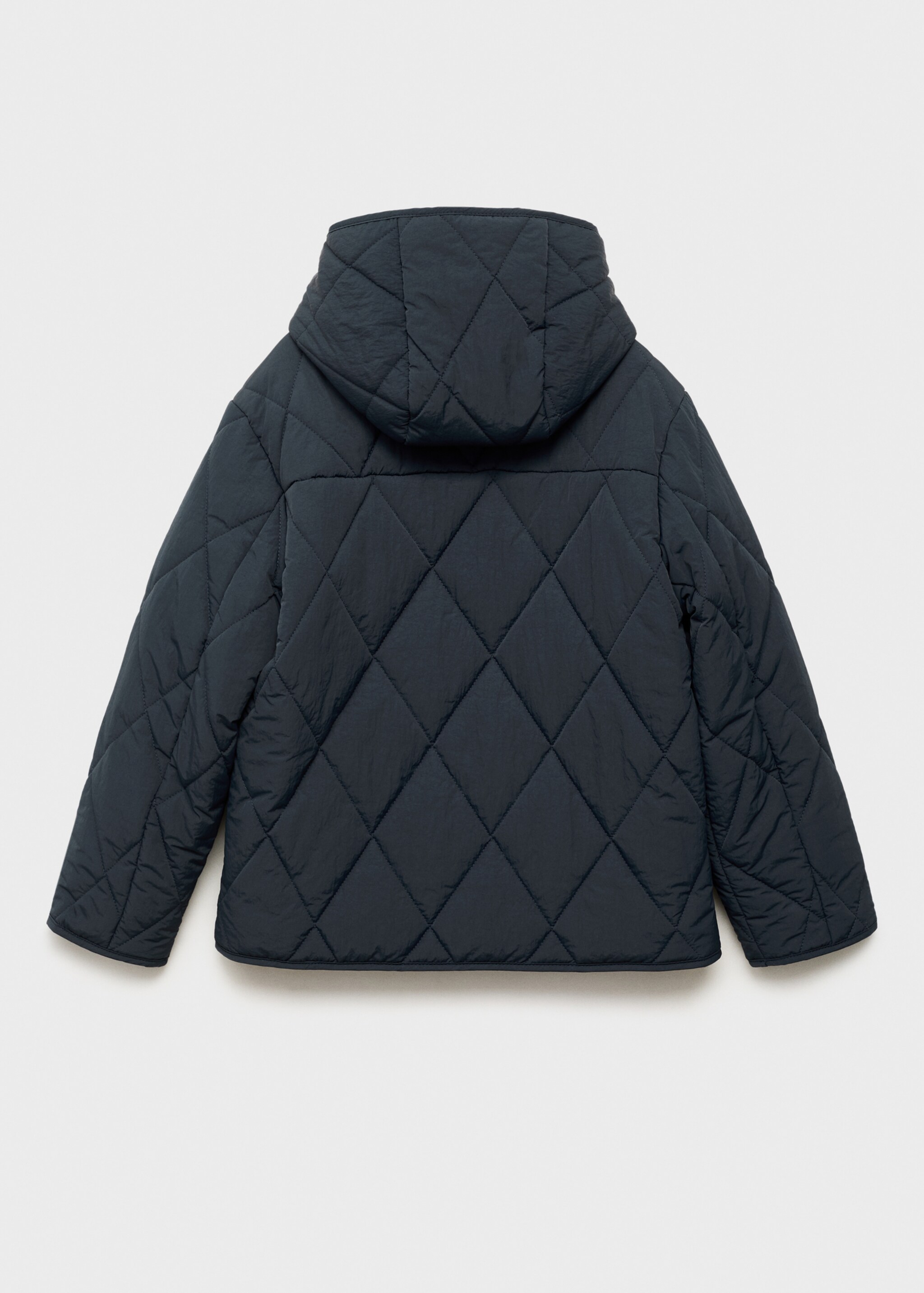 Hood quilted coat - Reverse of the article