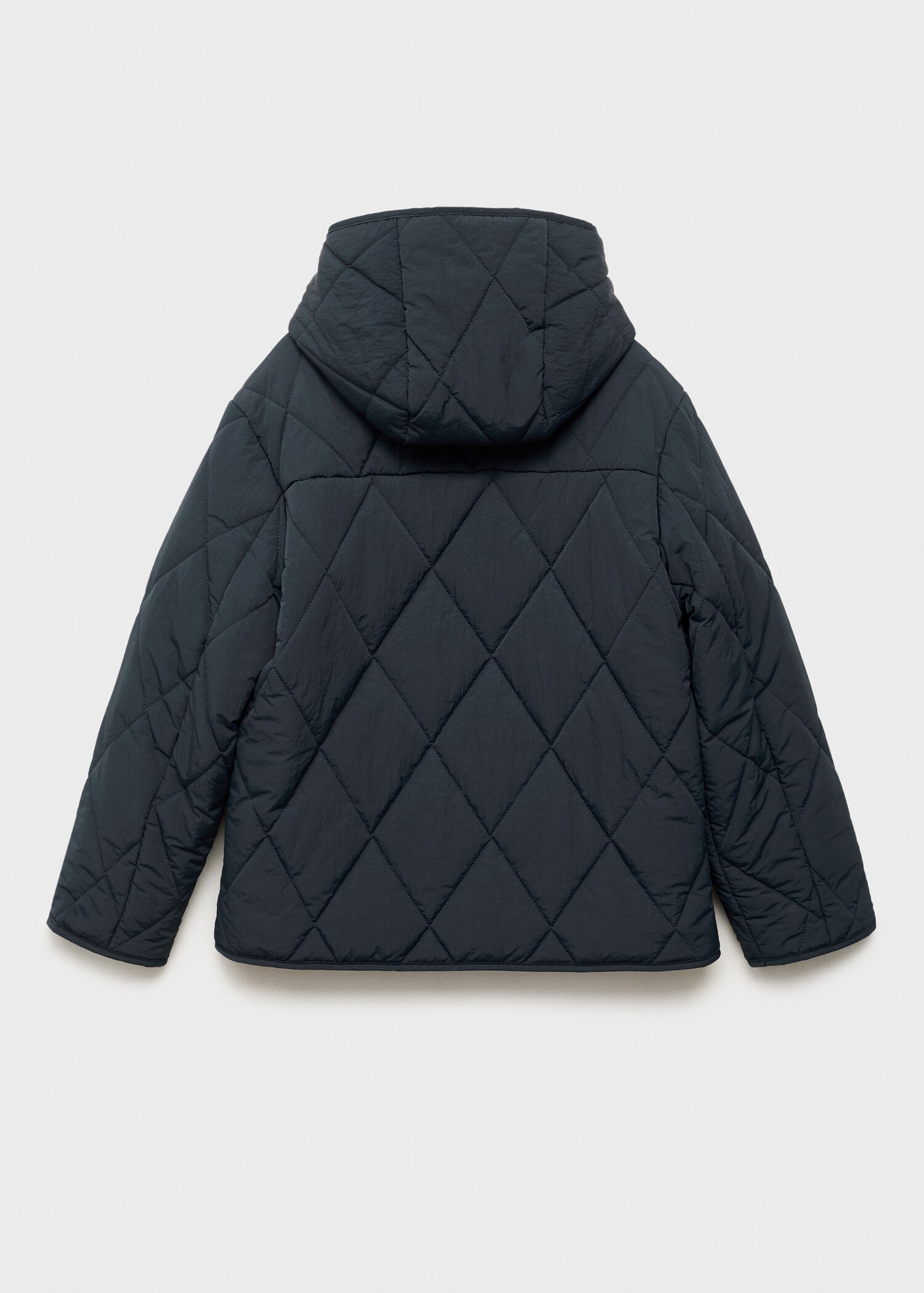 Hood quilted coat - Reverse of the article