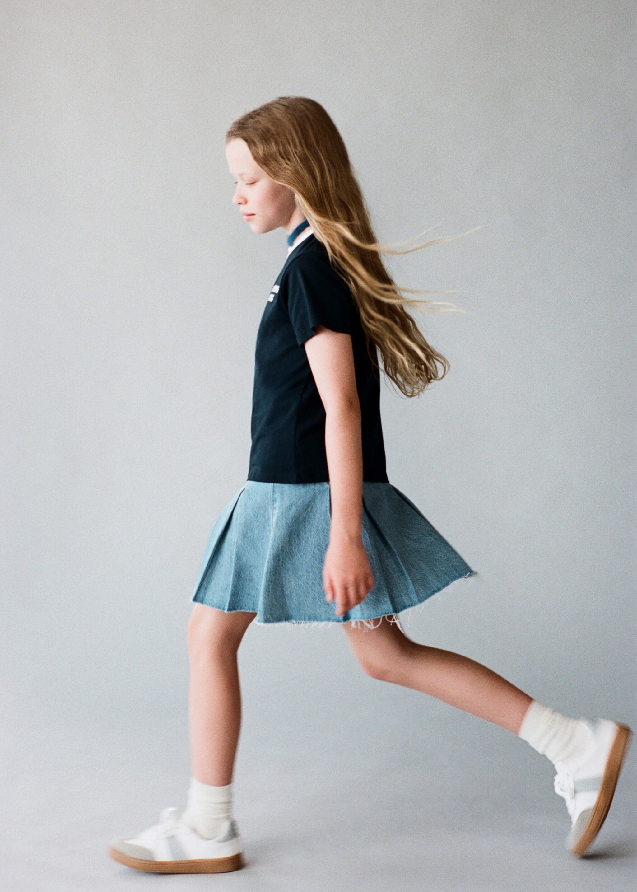 Pleated denim skirt - Details of the article 5