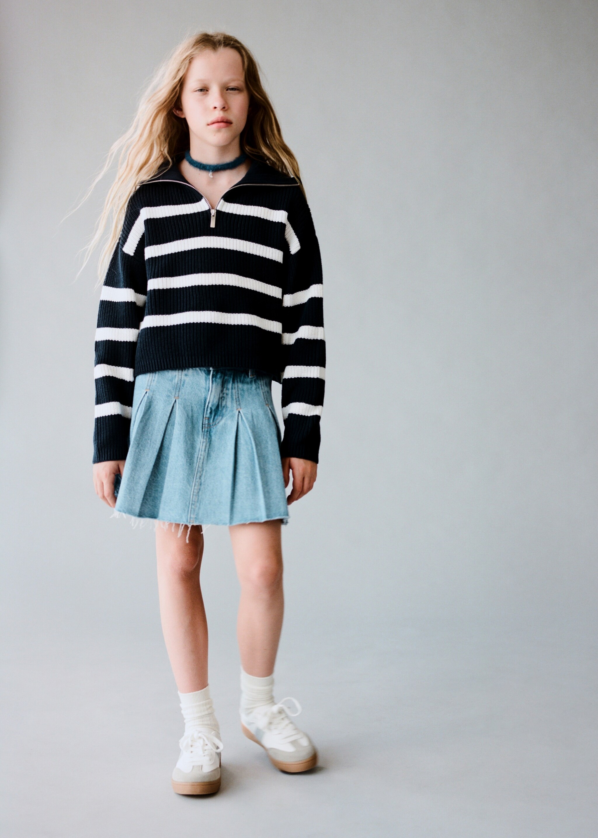 Pleated denim skirt - Details of the article 6