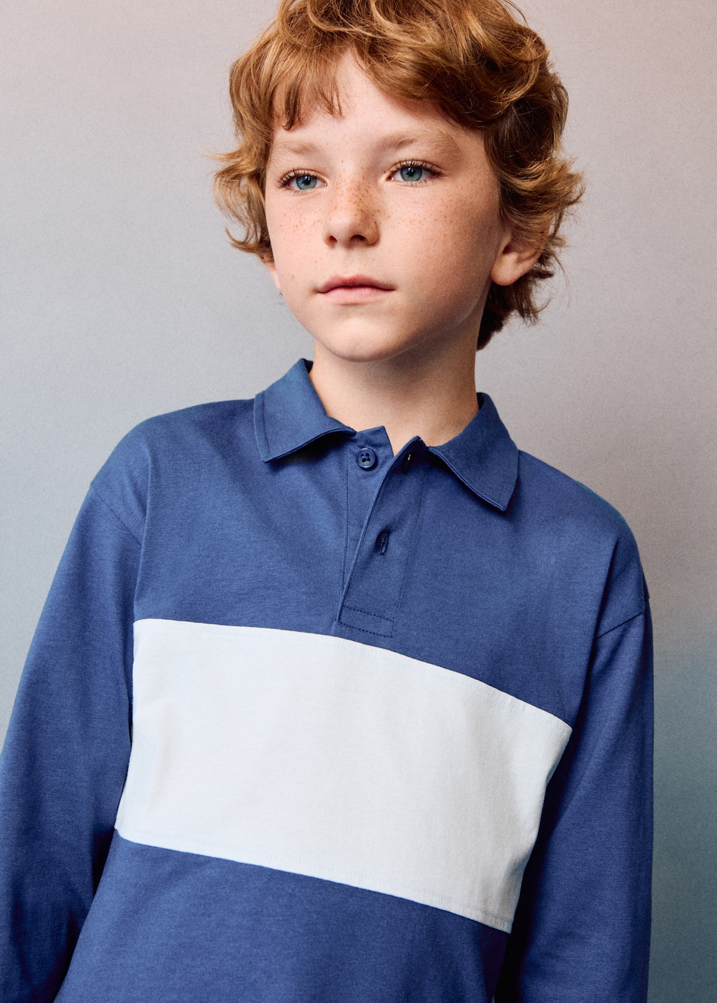 Printed cotton polo shirt