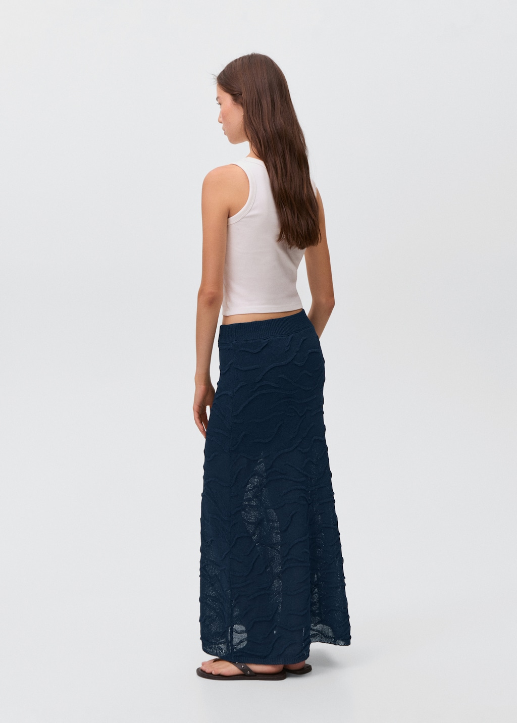Textured long skirt