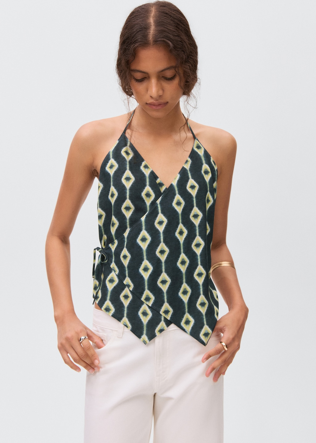 upper heights THE BEGINNERS 現行モデル キャメル 1 Halter-neck crossover top - Teen | MANGO USA