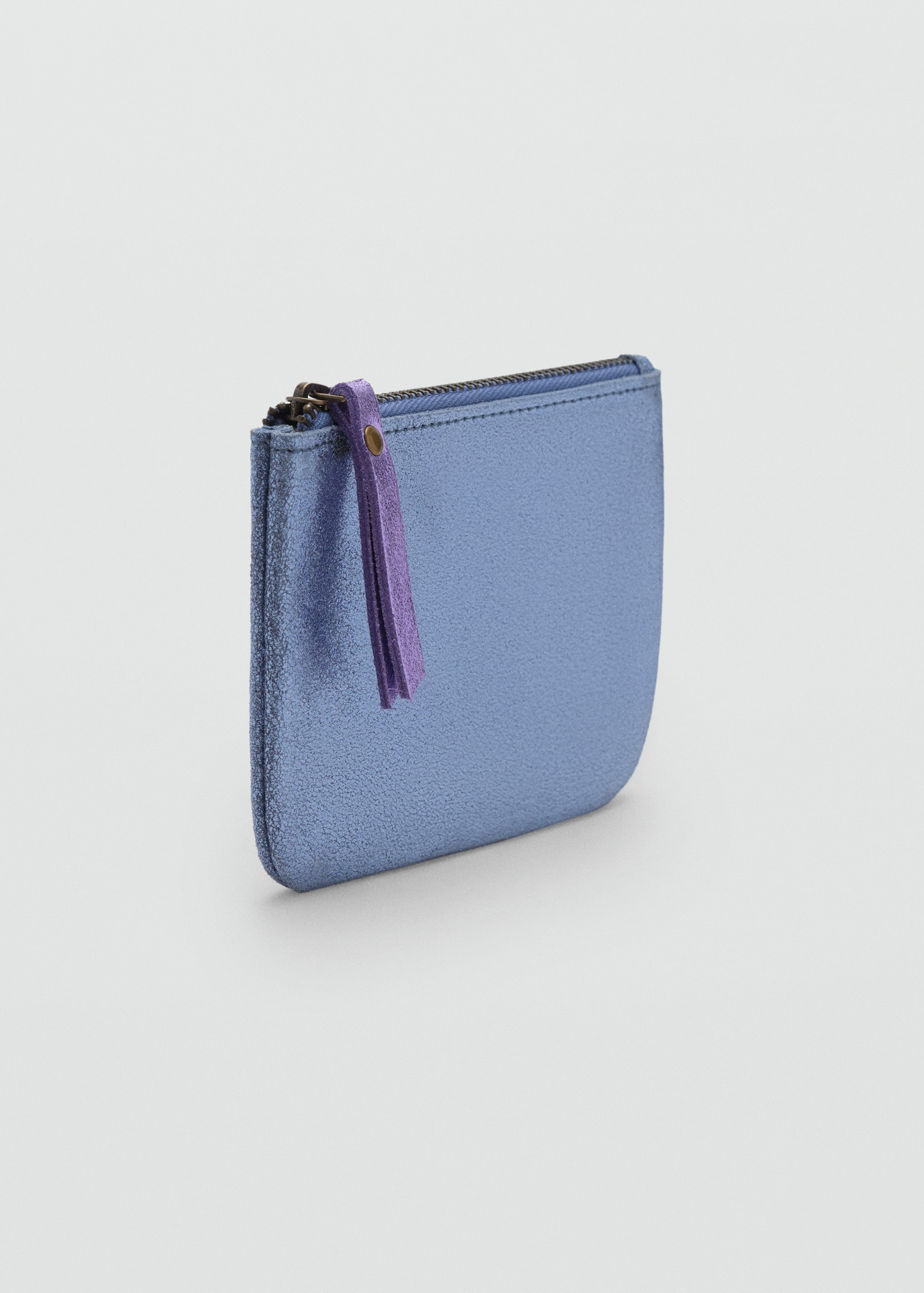 Leder-Geldbörse mit Metallic-Effekt - Mittlere Ansicht