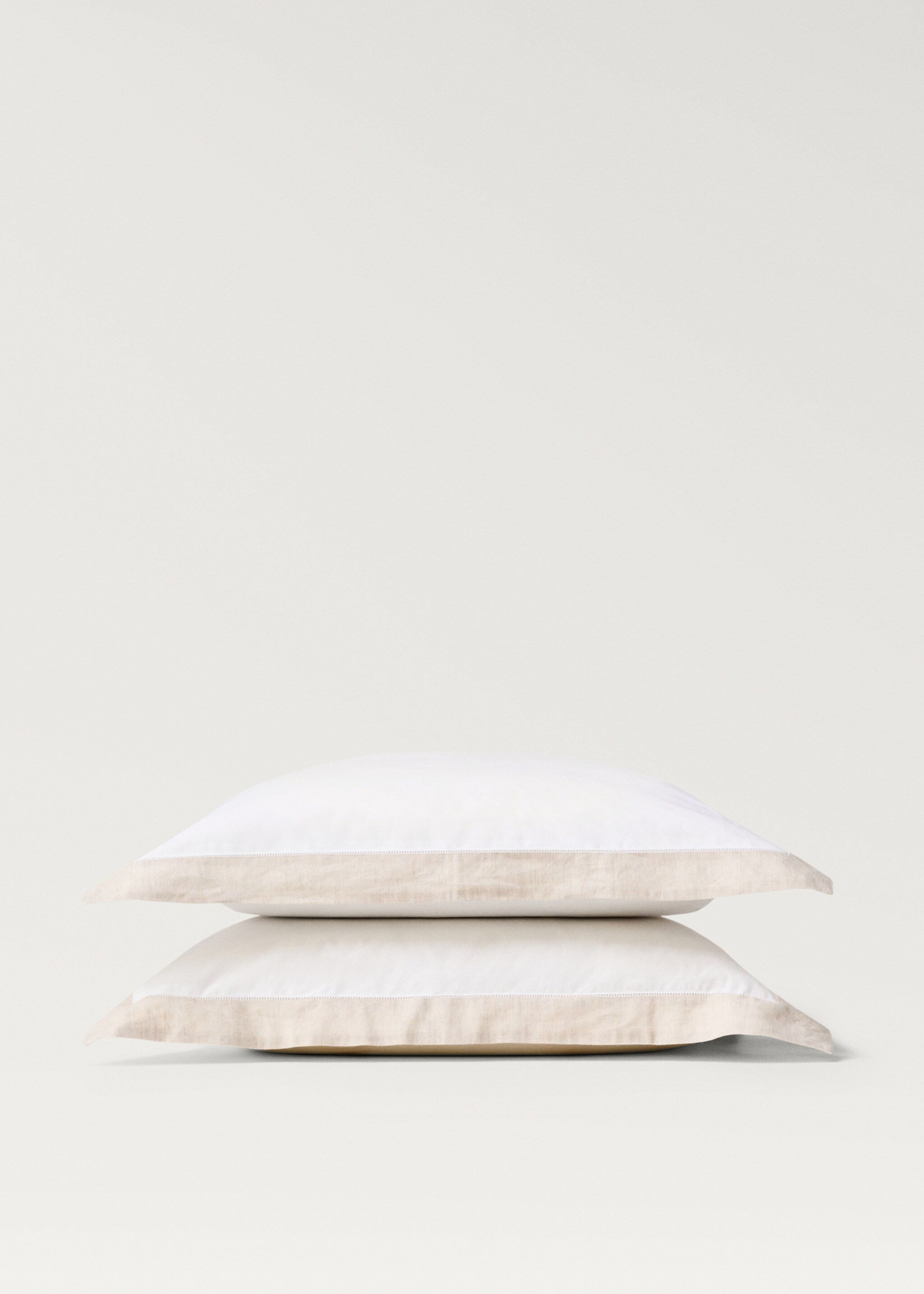 İki adet perkal pamuklu keten bordürlü yastık kılıfı 60x60 cm - Ürün detayı 1