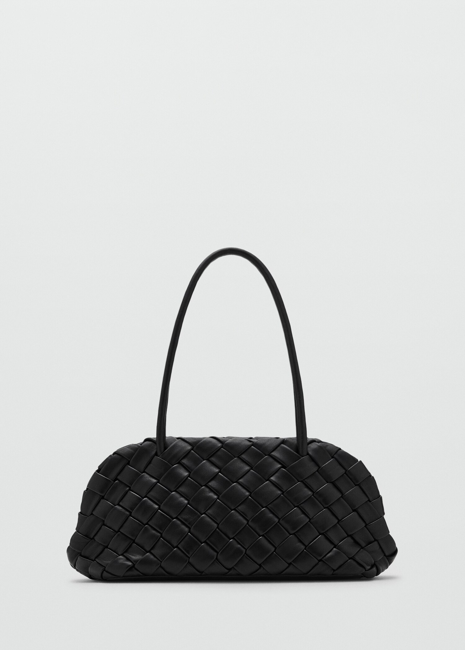 Braided leather shoulder bag - Women | MANGO USA