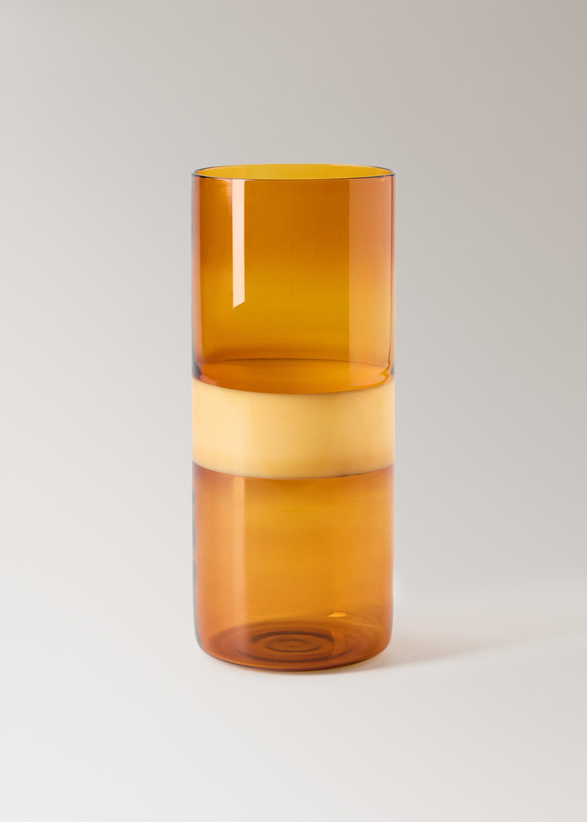 Borosilicate coloured glass vase - Article without model, Ochre. Ref: 17093309-00.