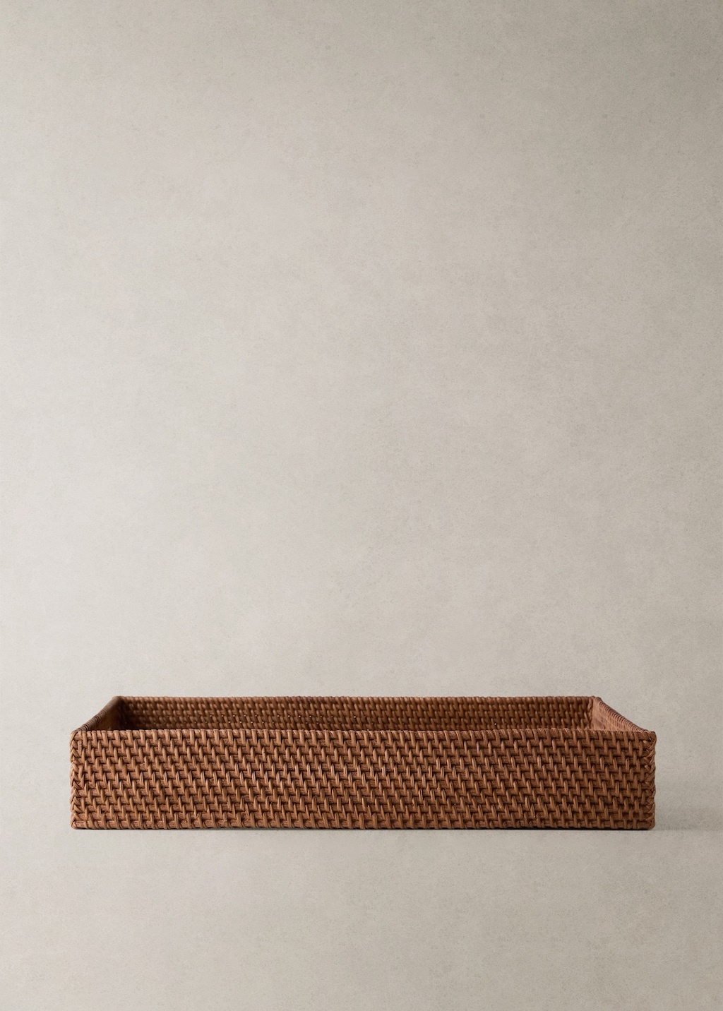 Rattan decorative tray with handles