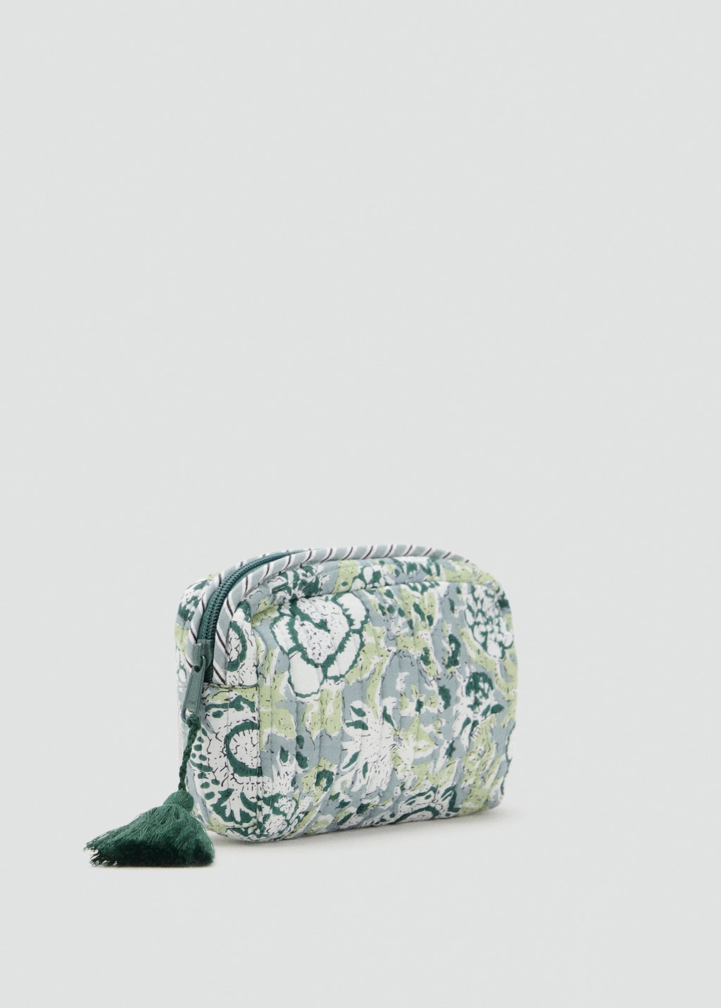 Floral-print cosmetic bag