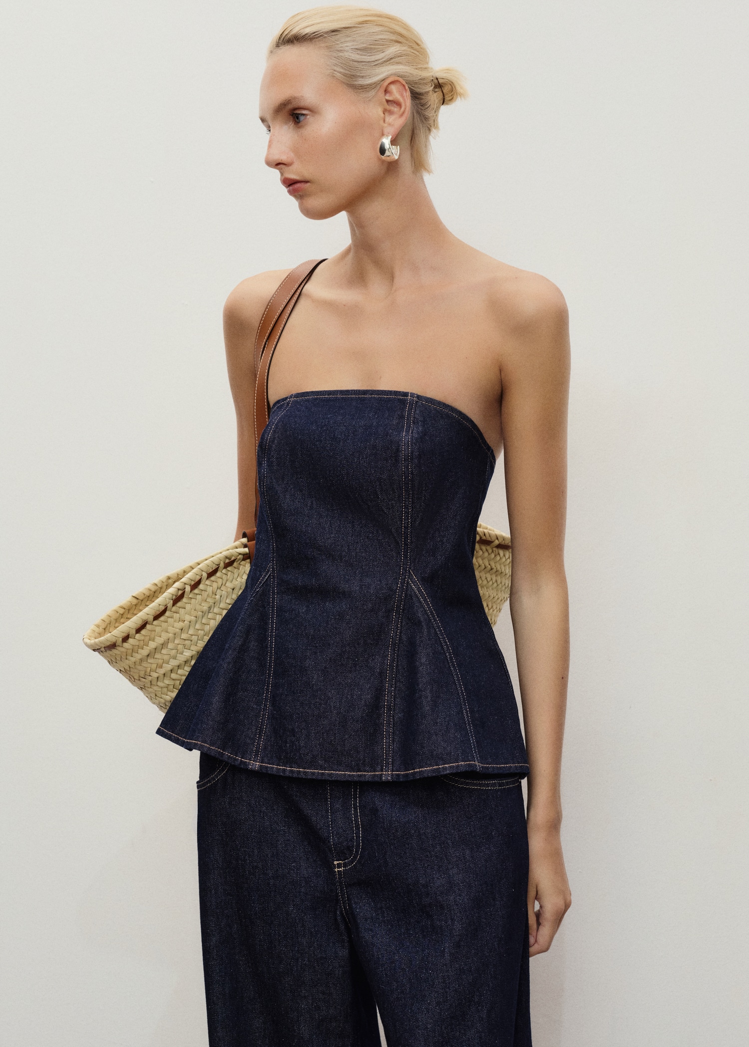 Denim peplum top - Medium plane