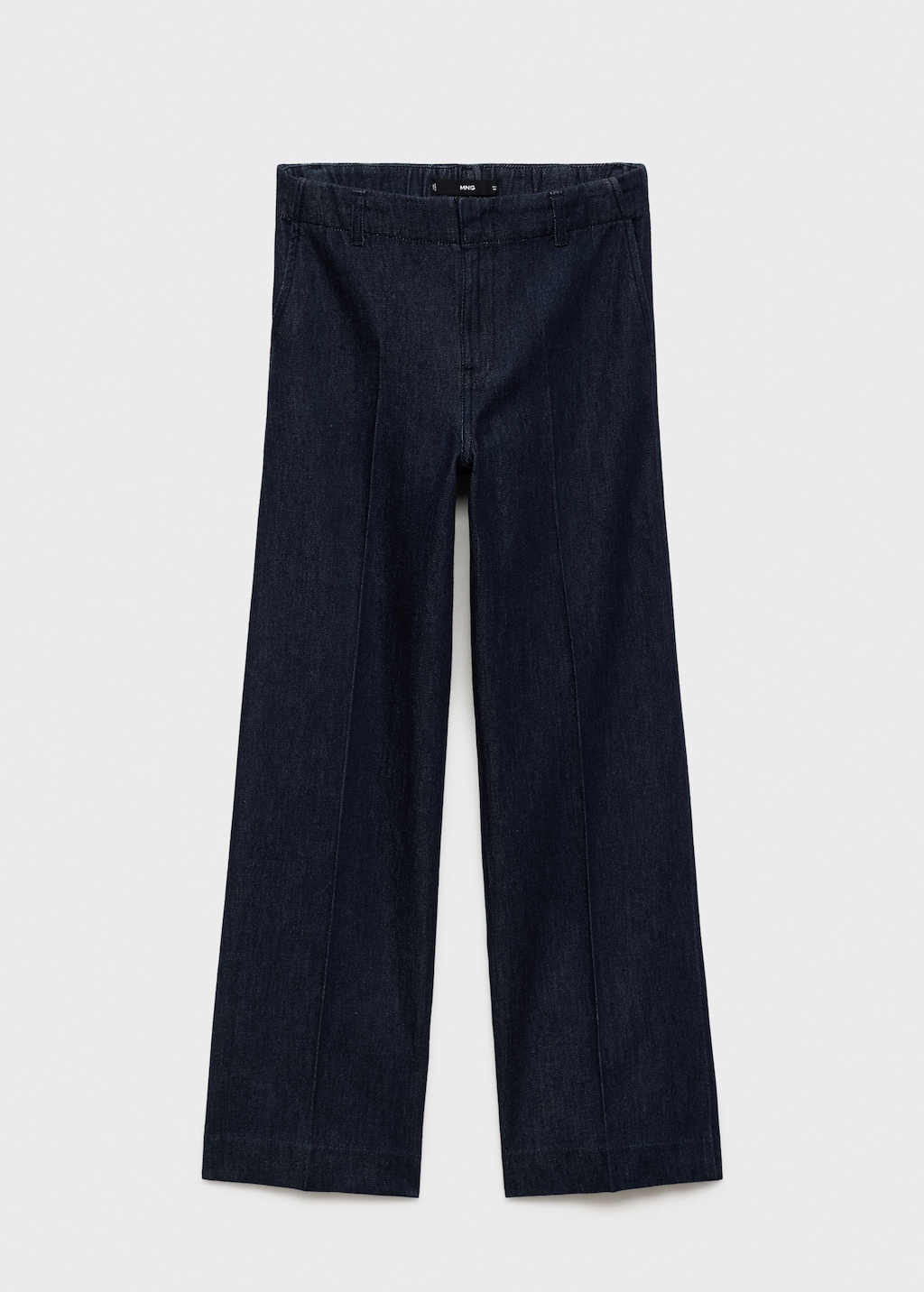 High-waisted wide leg denim pants