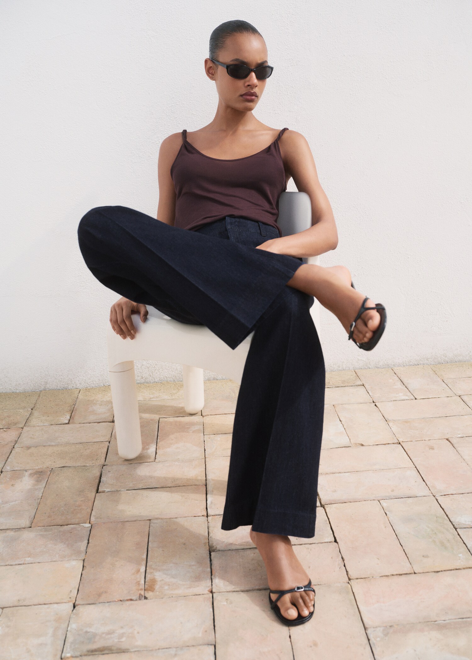 Pantalón denim wideleg tiro alto - Detalle del artículo 2