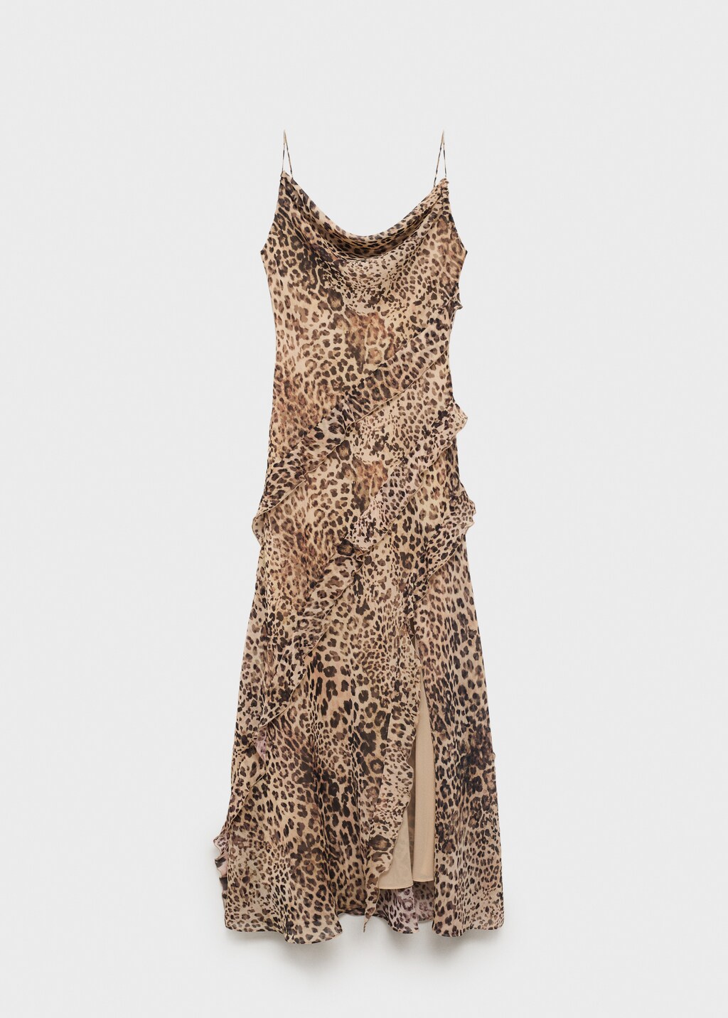 Mango Leopard-print ruffle dress with opening thumbnail