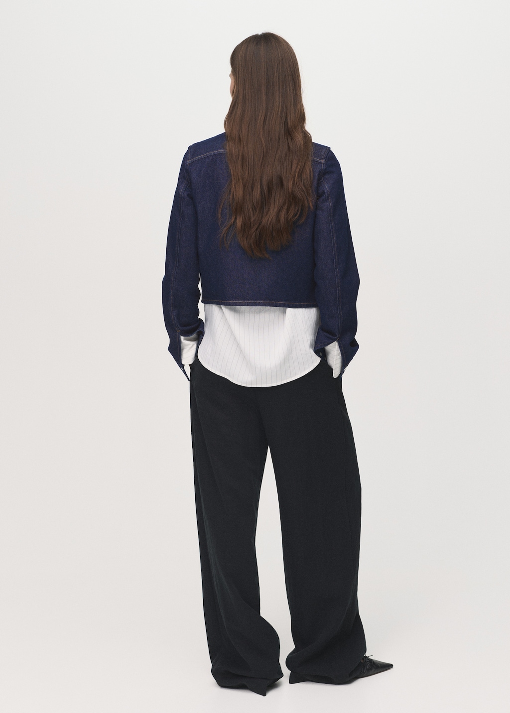 Mango Denim crop jacket thumbnail