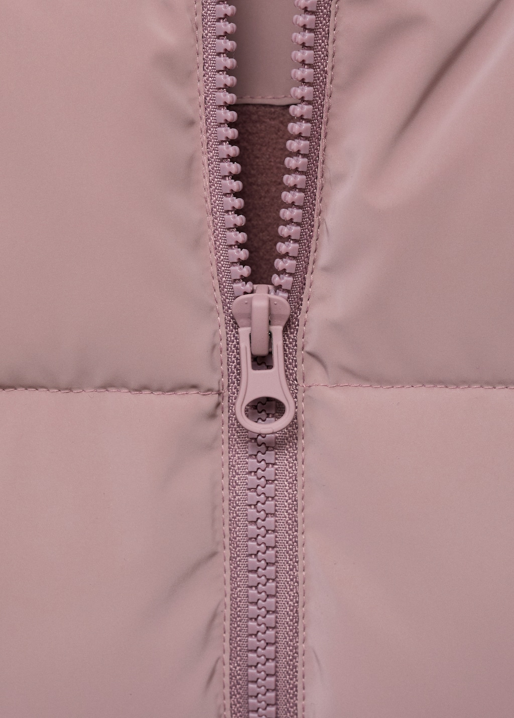 Long padded anorak with hood