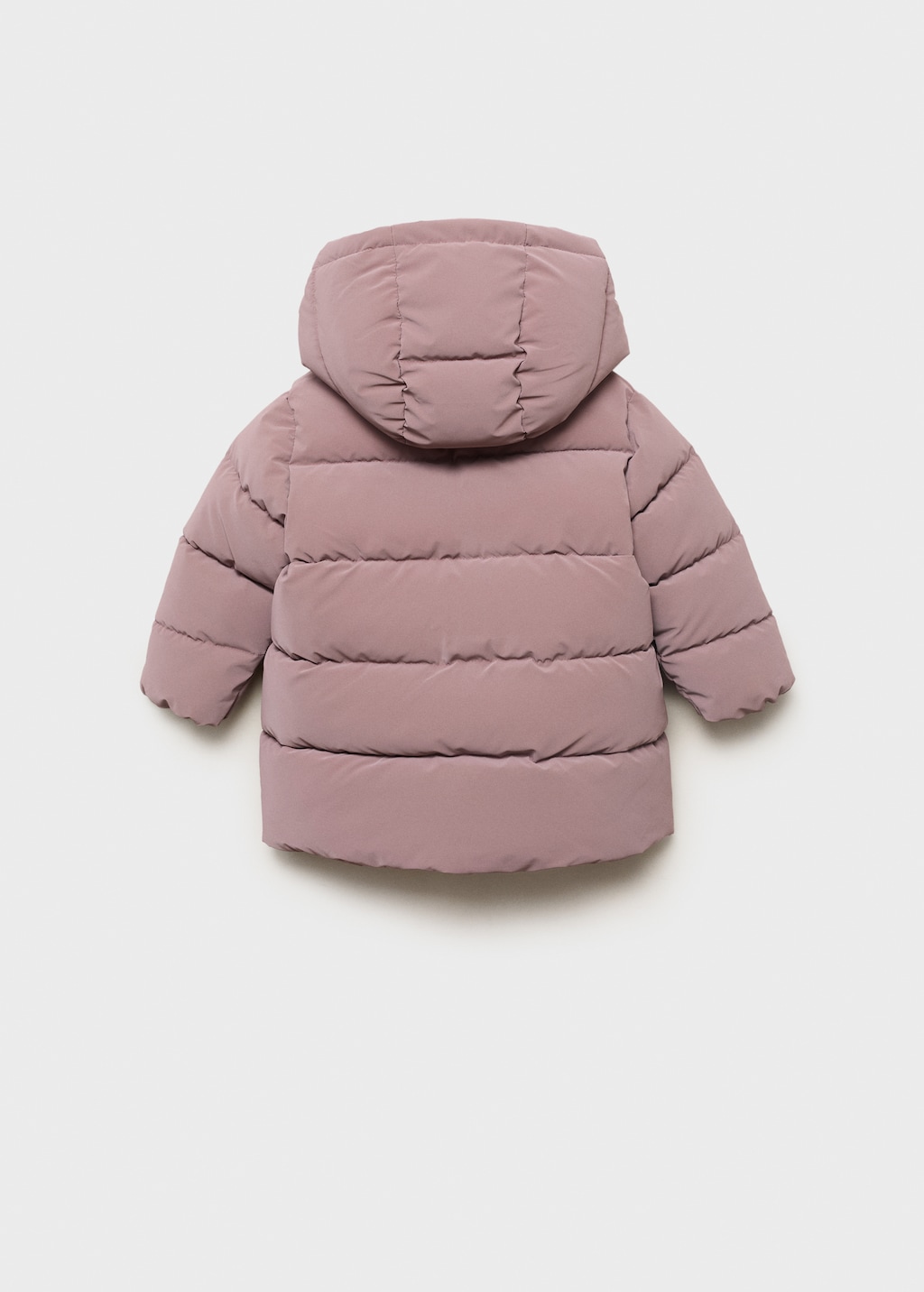 Long padded anorak with hood