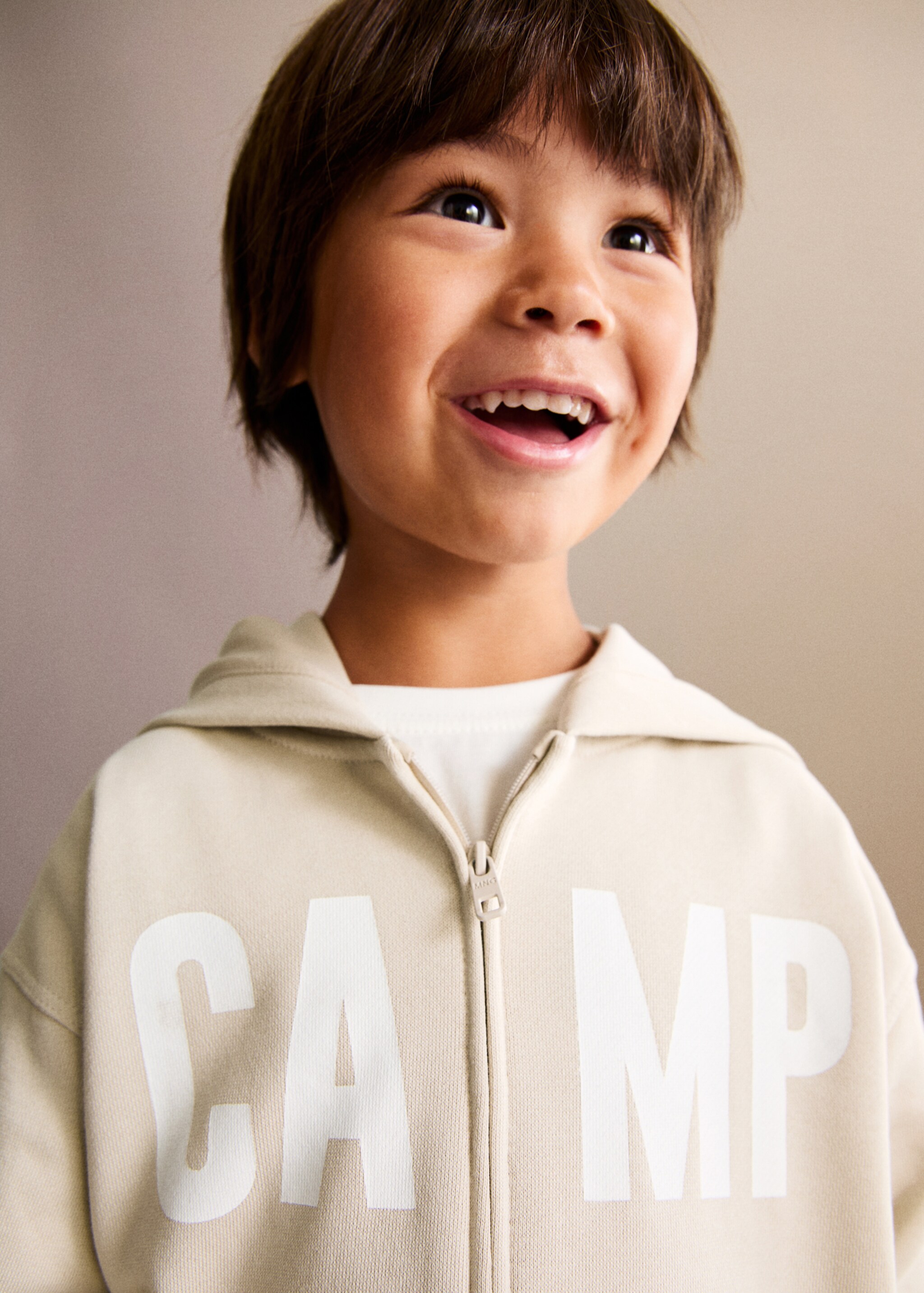 Printed hoodie - Medium plane, Sand. Ref: 17093795-00.