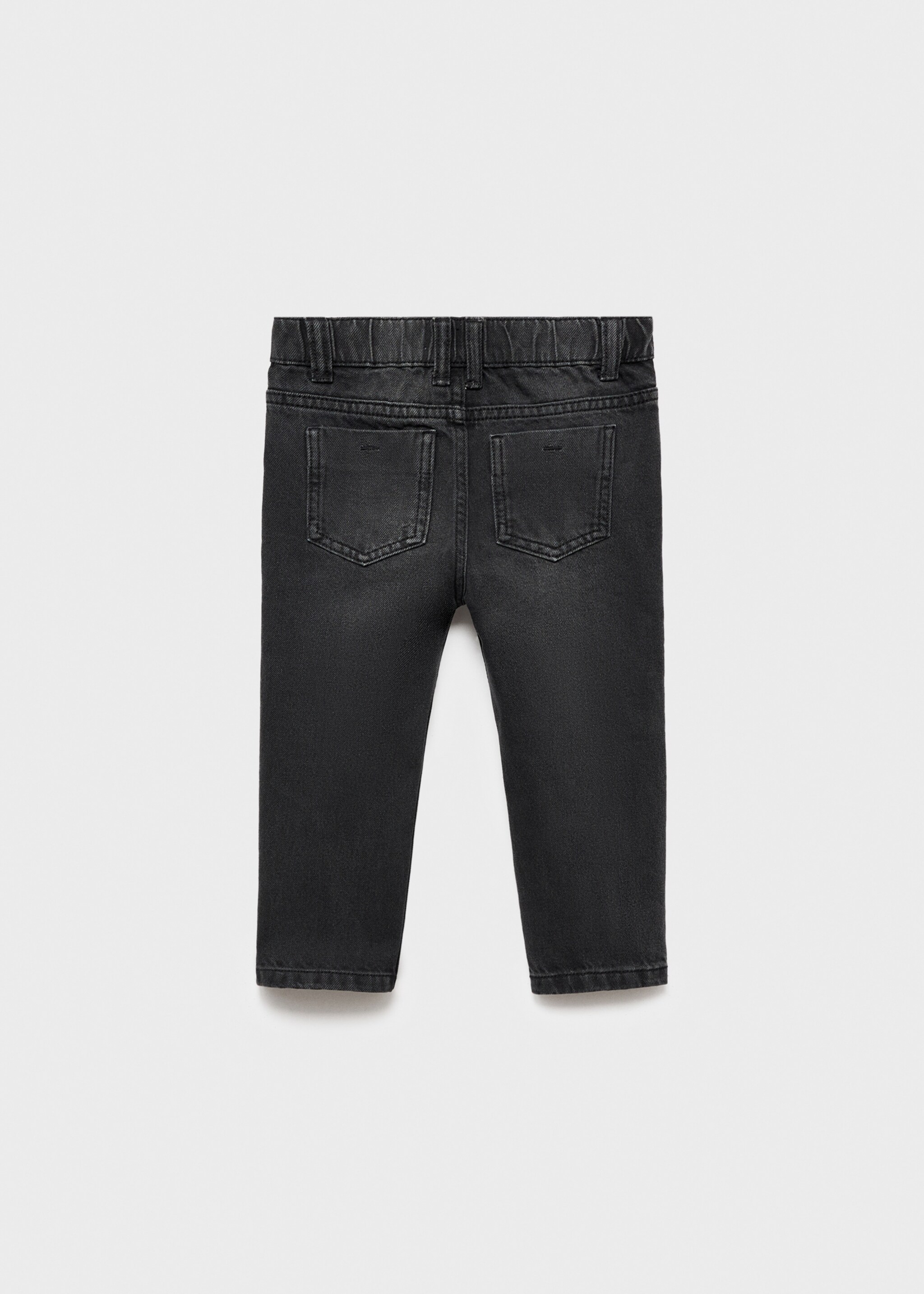 Jeans rectos algodón - Reverso del artículo, Denim negro. Ref: 17093796-00.