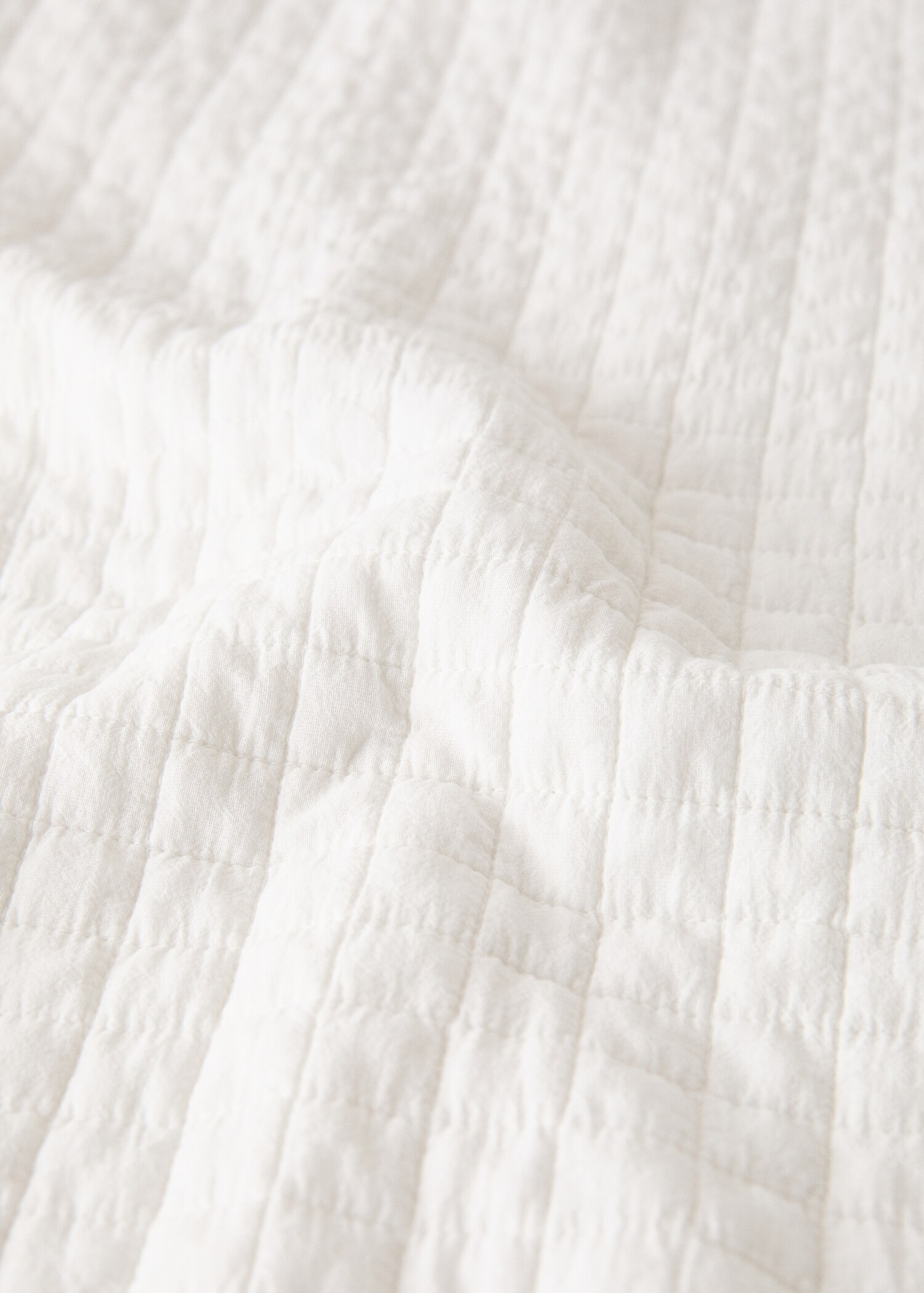 Cotton garment-dyed check bedspread for 150/160 cm bed - Details of the article 2