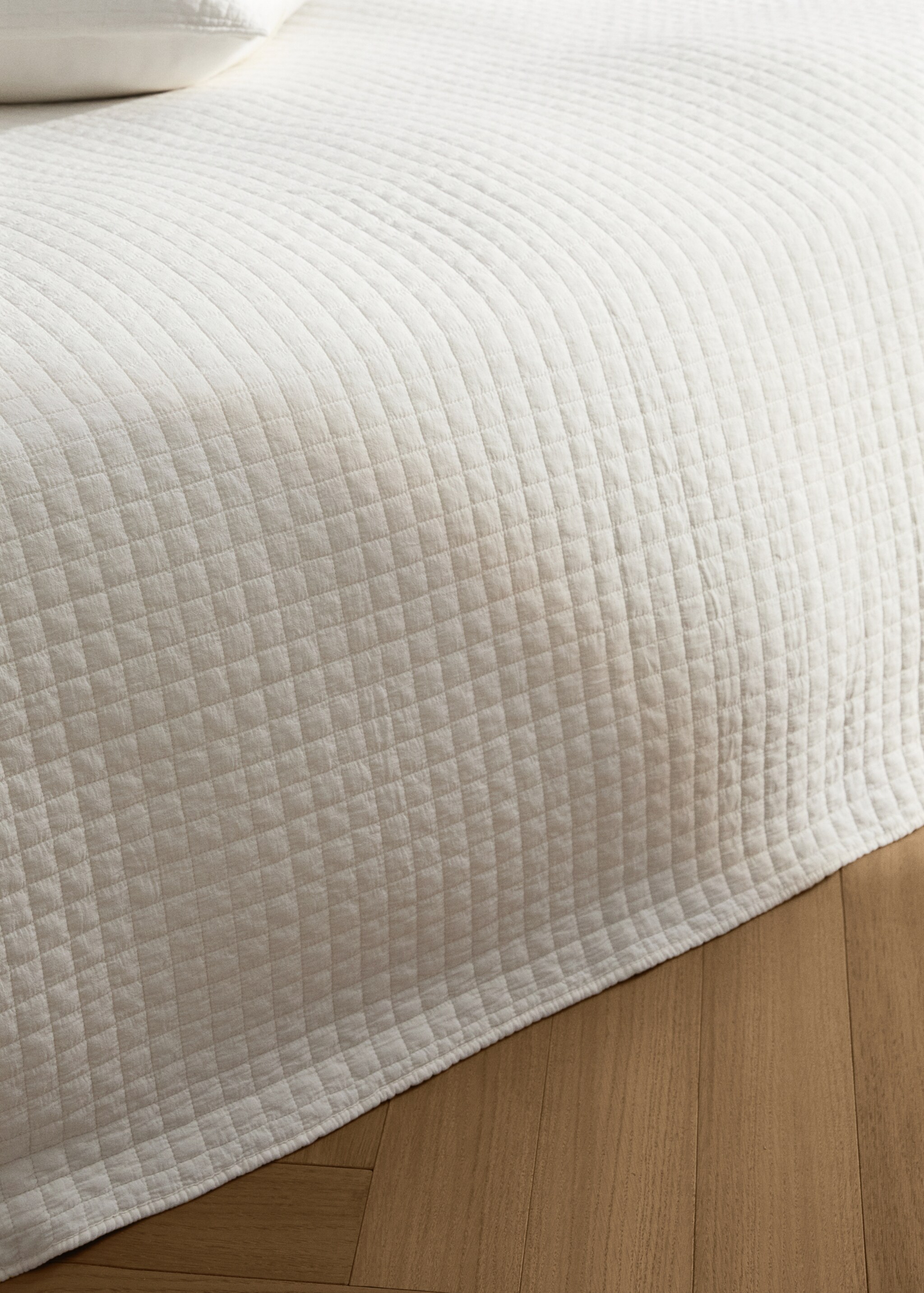Cotton garment-dyed check bedspread for 150/160 cm bed - Details of the article 7