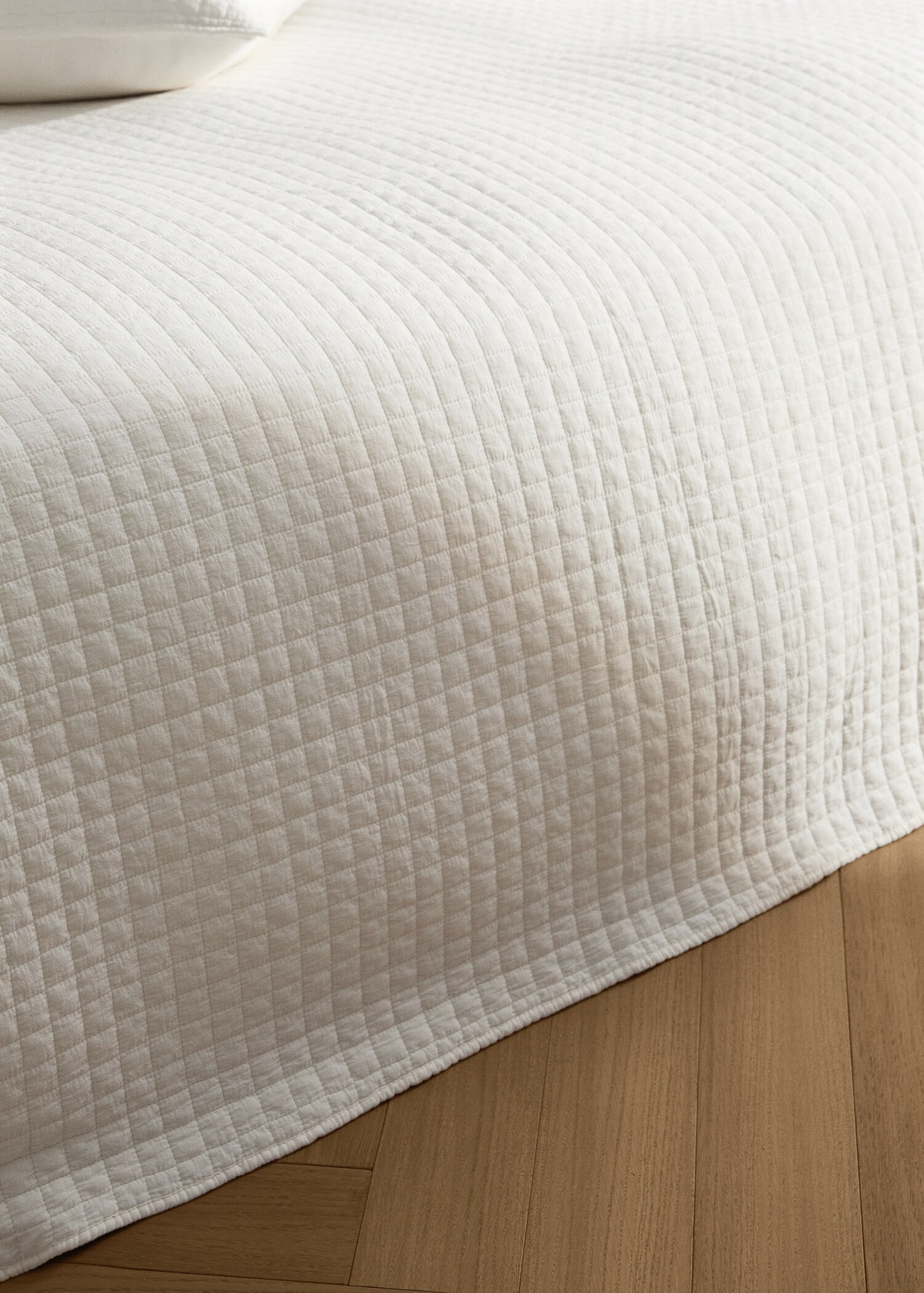 Cotton garment-dyed check bedspread for 150/160 cm bed - Details of the article 7