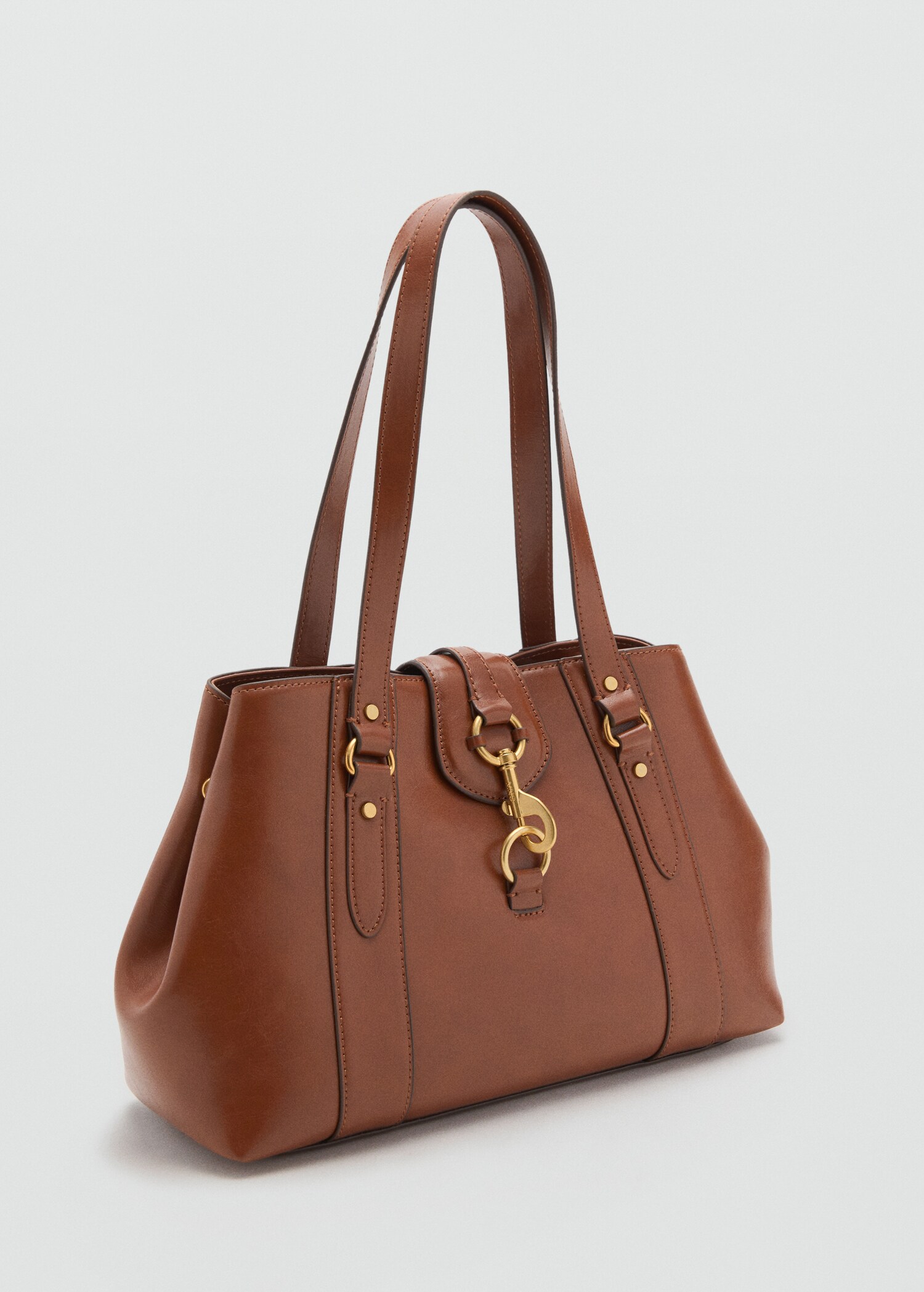 Large shoulder bag with hook fastener - Medium plane