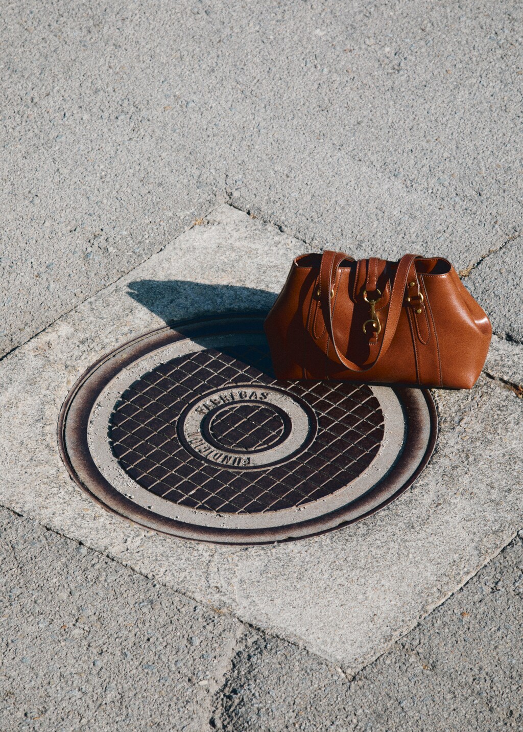 Large shoulder bag with hook fastener