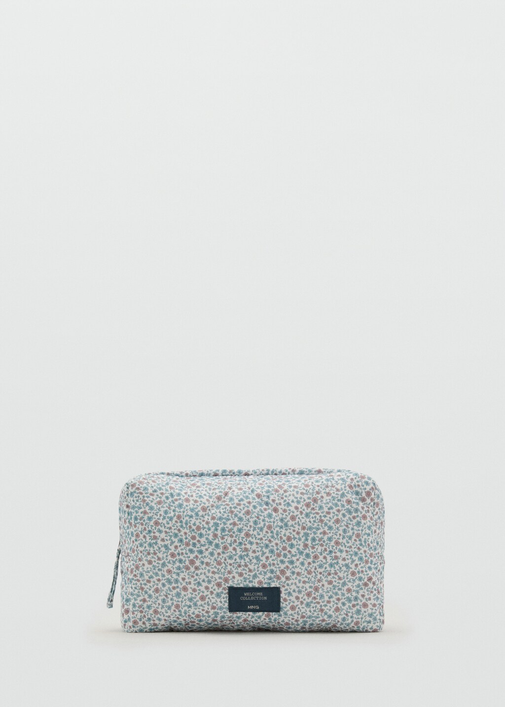 Floral-print cosmetic bag