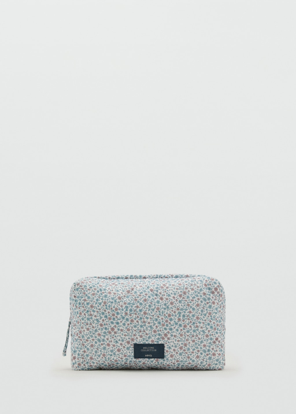 Floral-print cosmetic bag