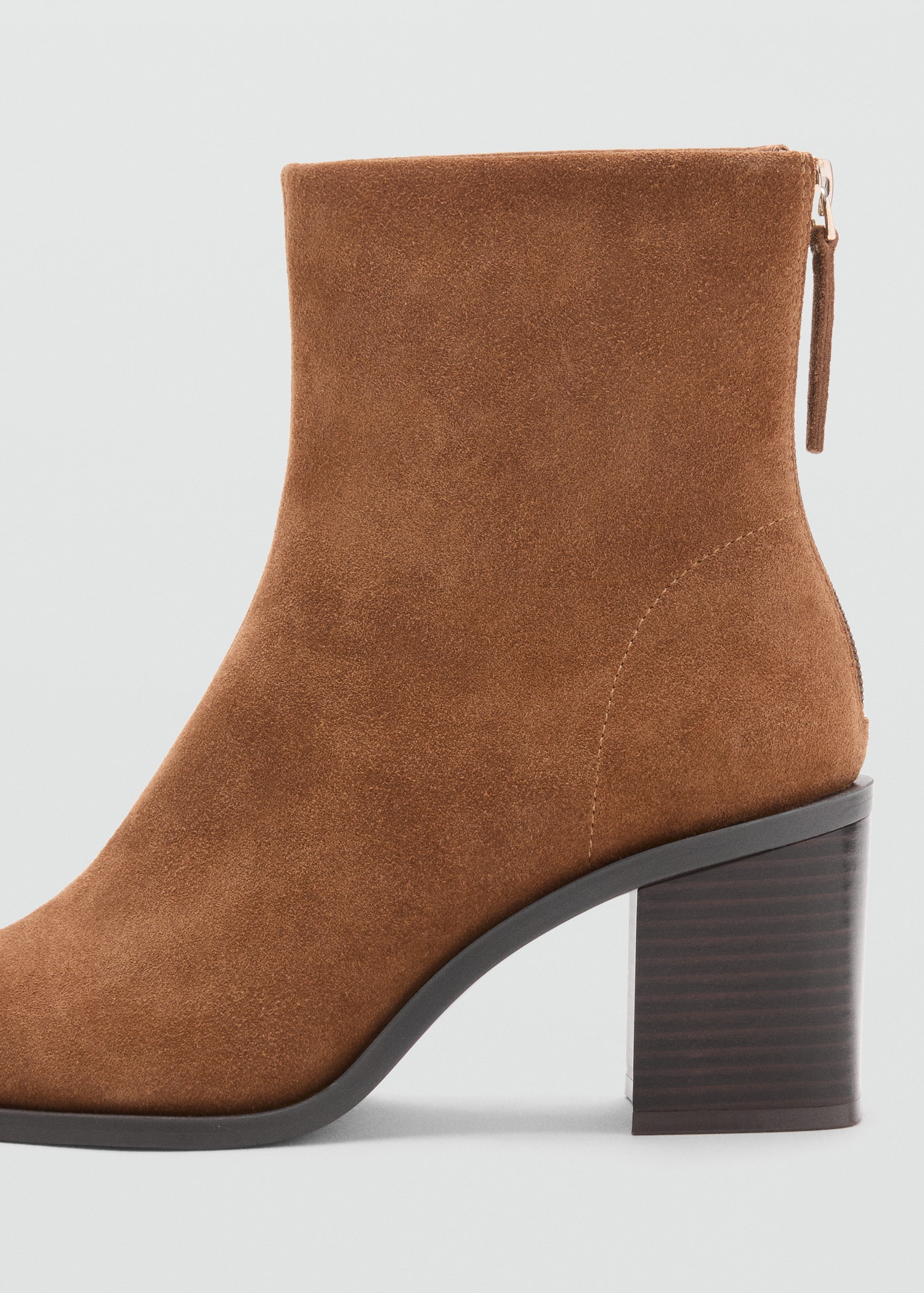 Suede block-heel boots MANGO South Africa - Main Image