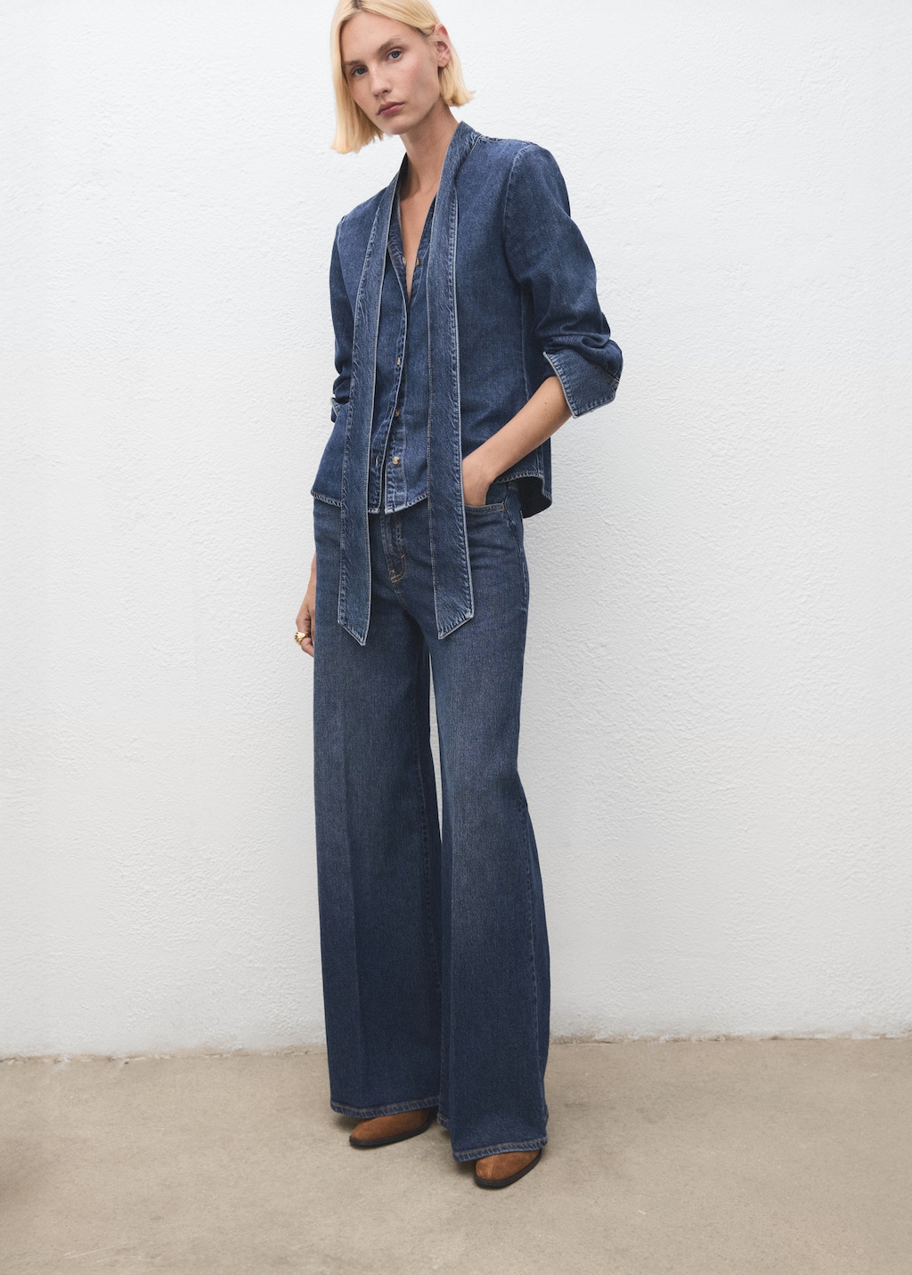 Suede block-heel boots