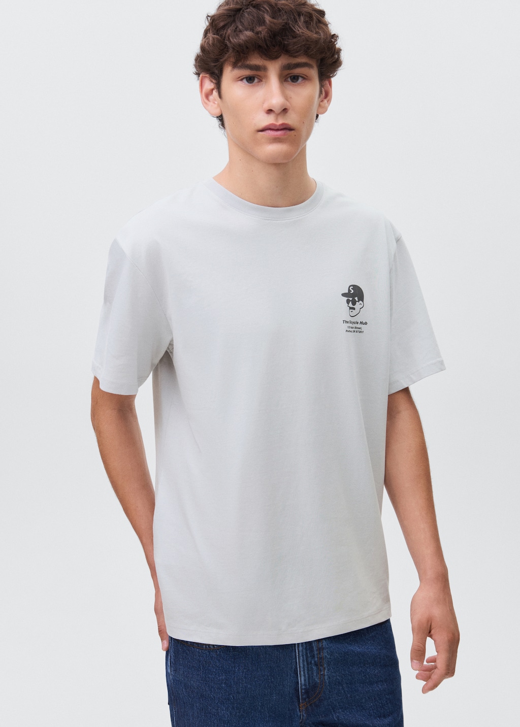 Printed cotton-blend t-shirt