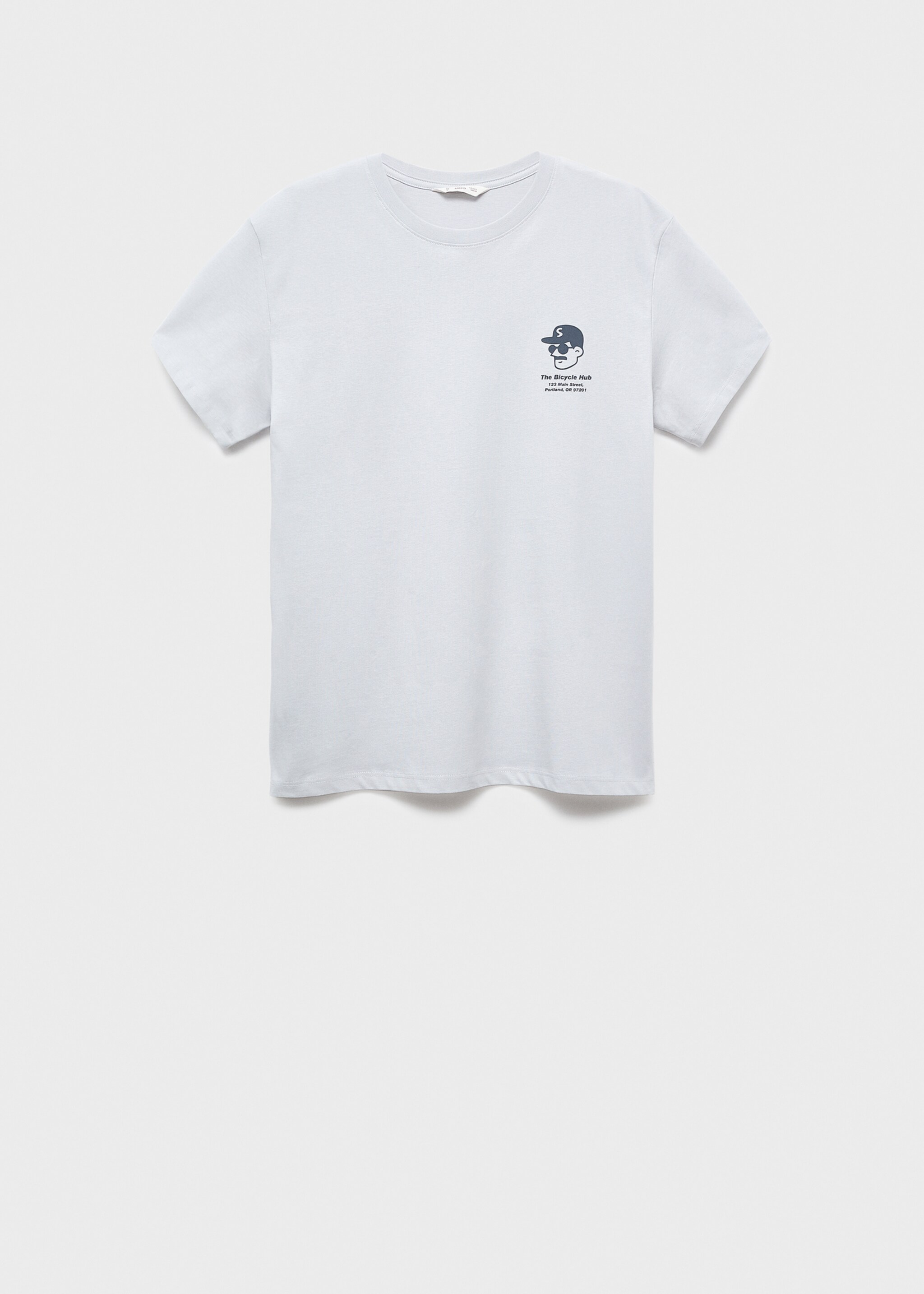 Printed cotton-blend t-shirt - Article without model, Sky Blue. Ref: 17093822-00.