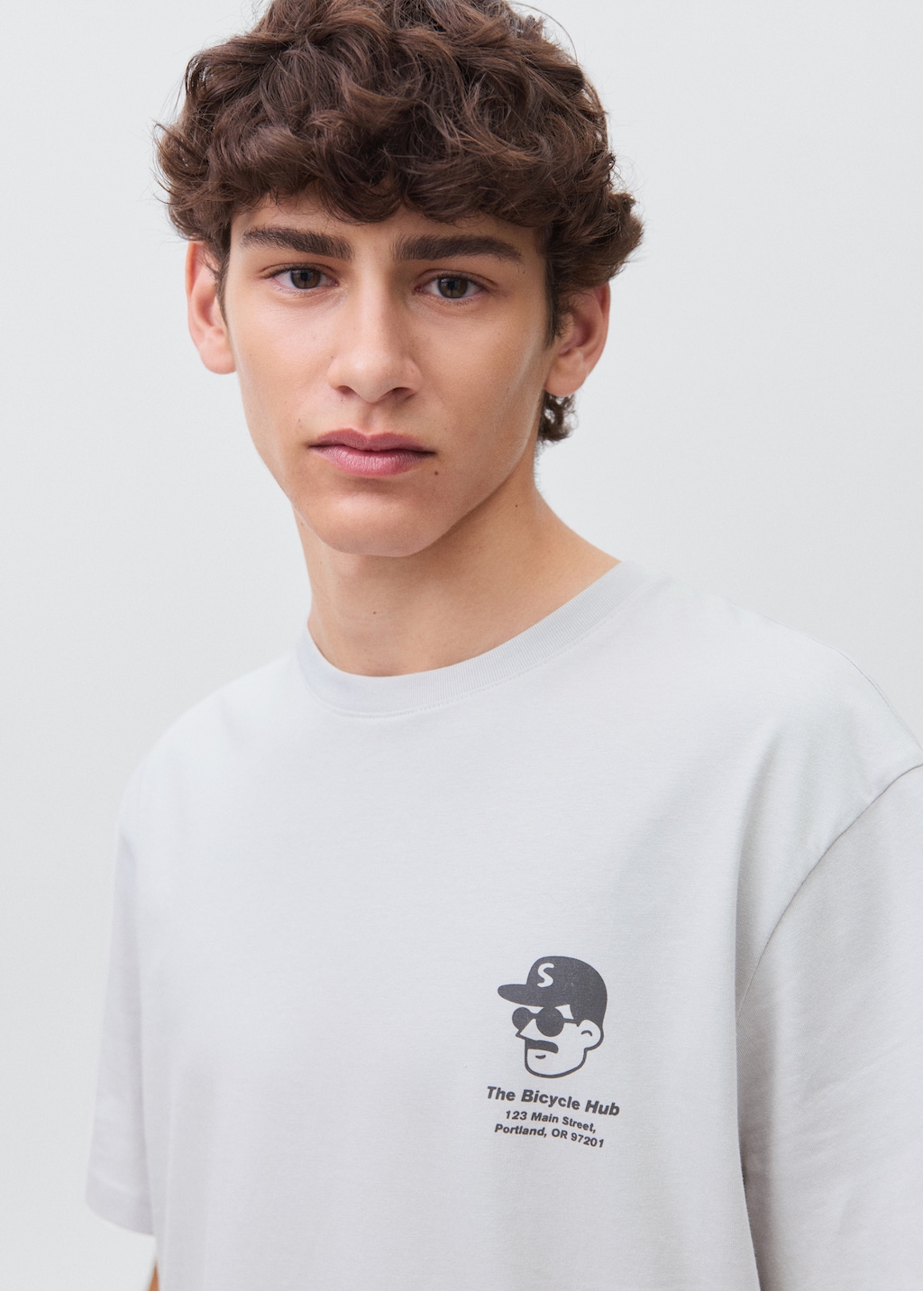 Printed cotton-blend t-shirt